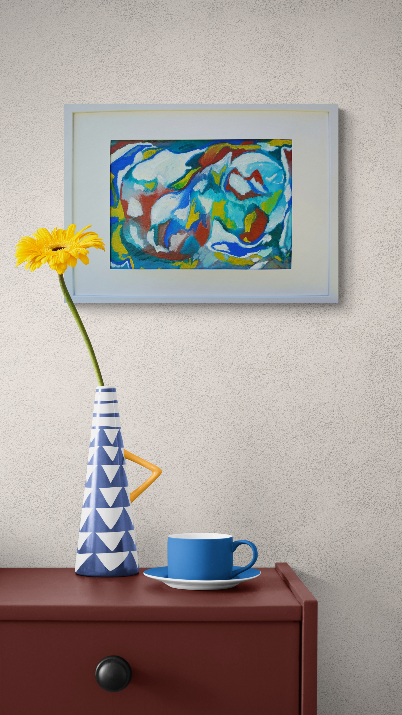 Close Up Of A Flower And Vase On A Cabinet (1)