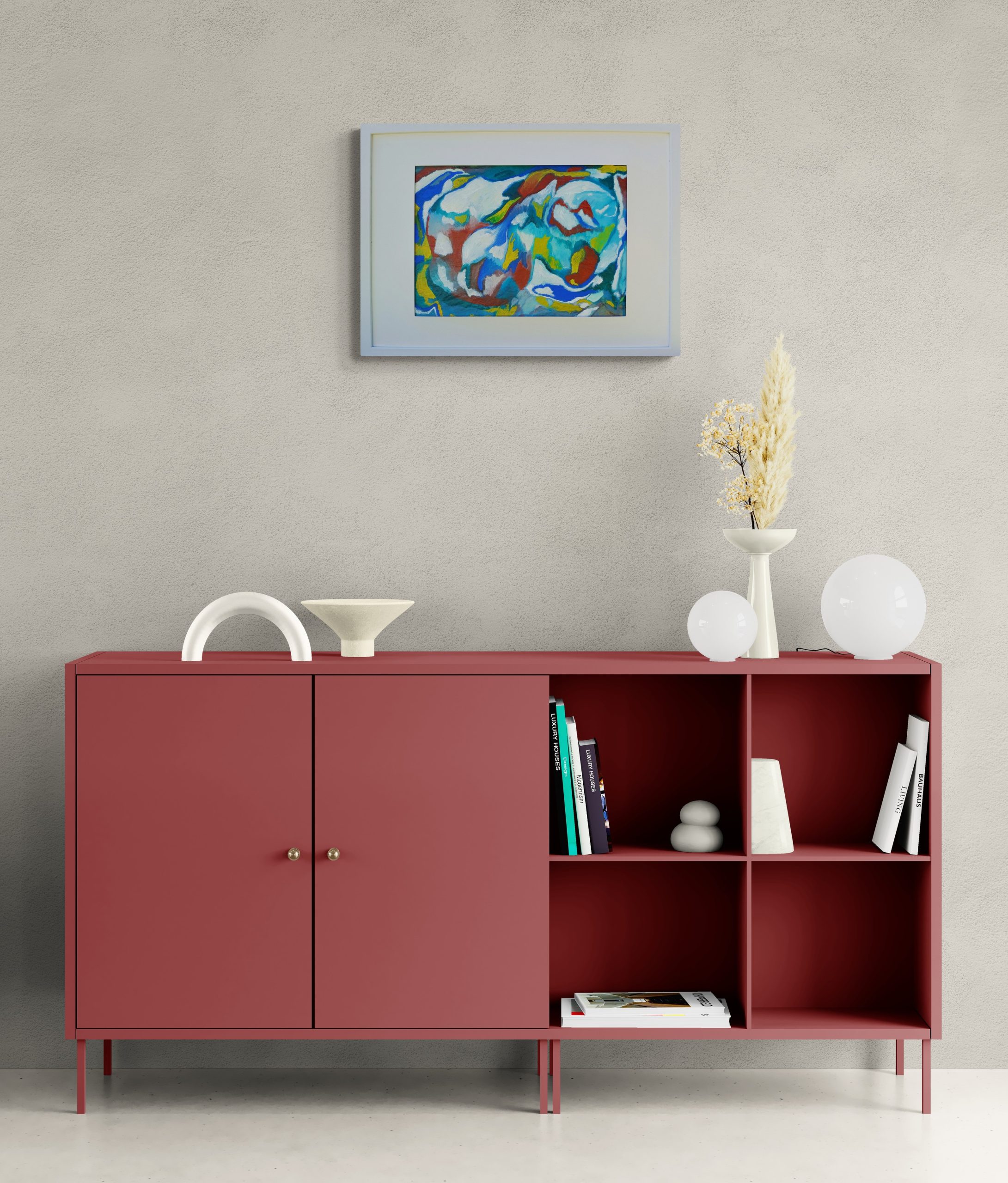 Living Room With A Modern Cabinet (1)