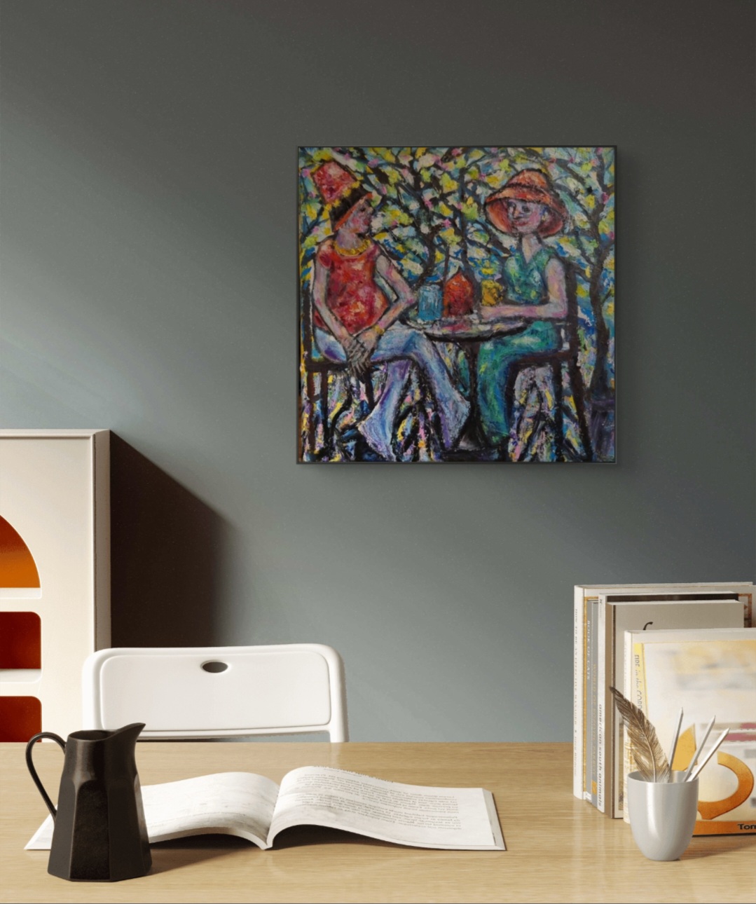 Women In Red Hats Desk