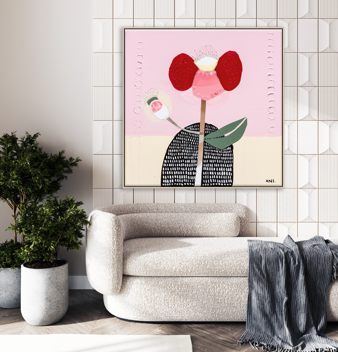 Poster Frame Mock Up In Home Interior Background, Living Room In