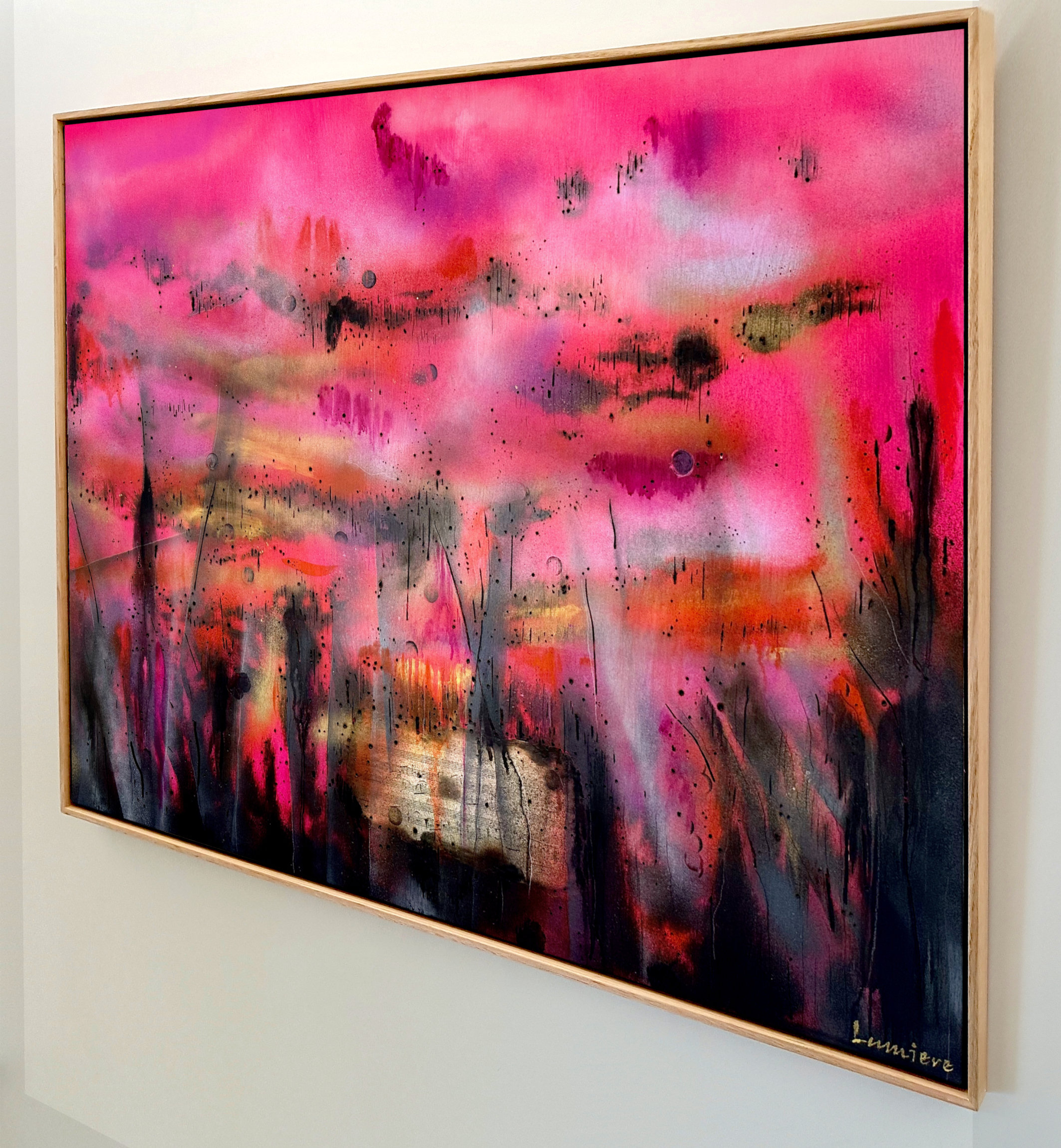 Pink Drift Abstract Deborah Lang Art Lumiere 3