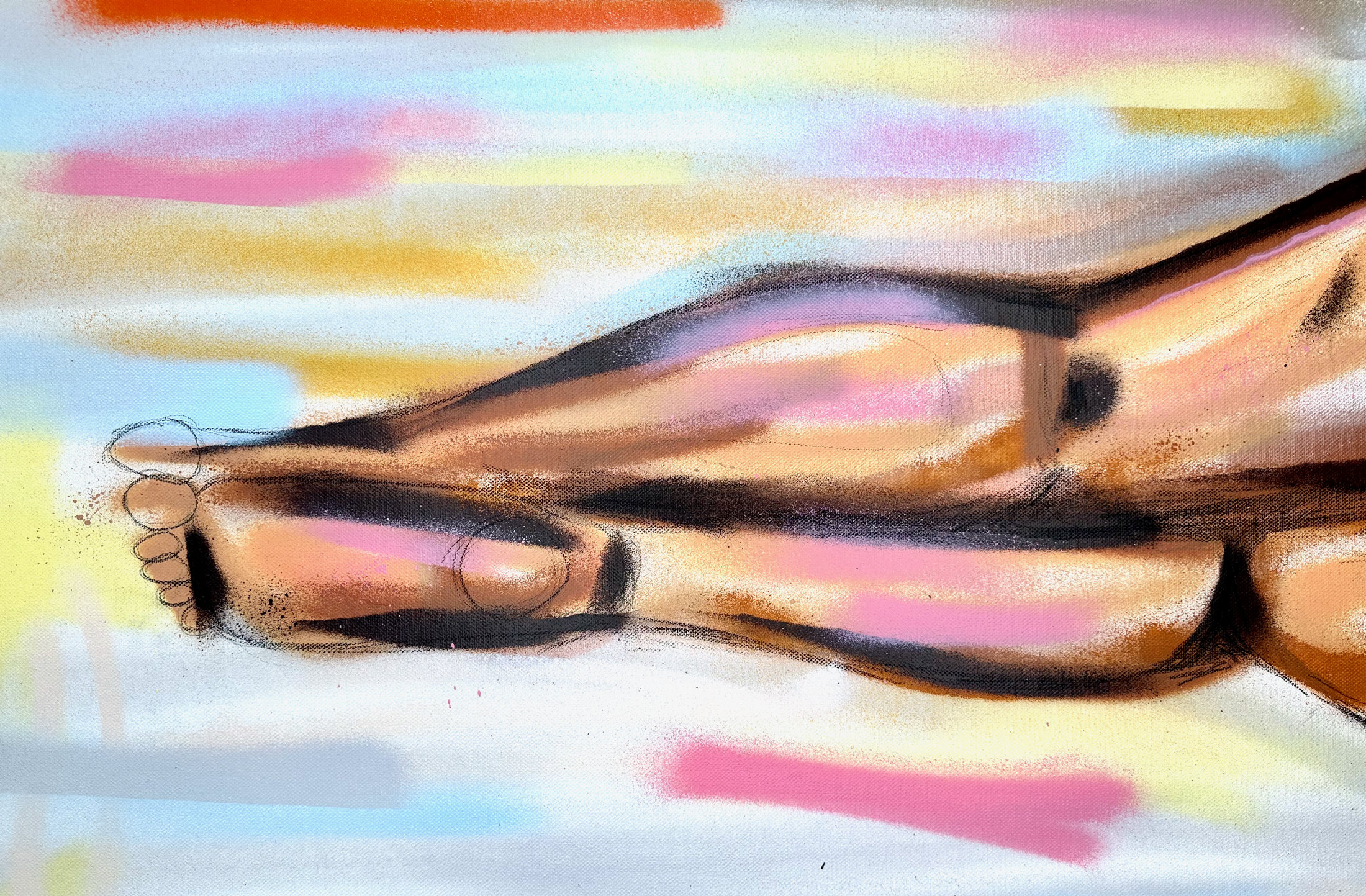 Beach Babe Debstar Deborah Lang Nude Woman Canvas Wall Art Contemporary Pop Art Style 5