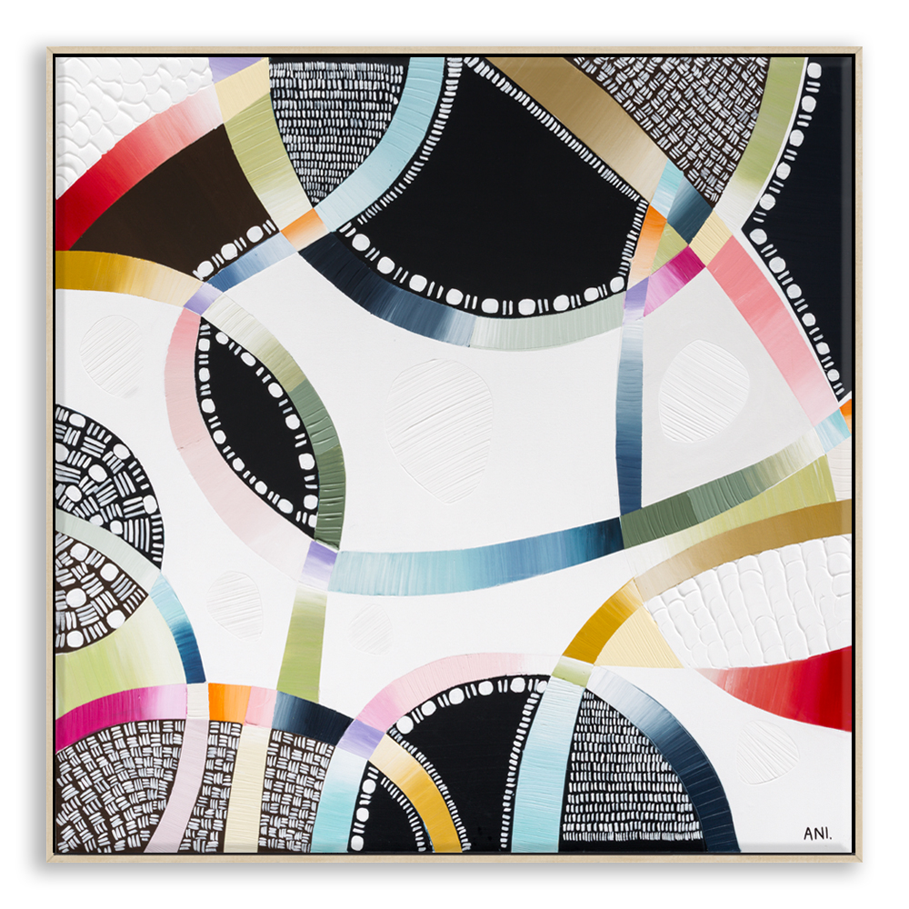 Snow Fall Australia Canvas Oak Frame