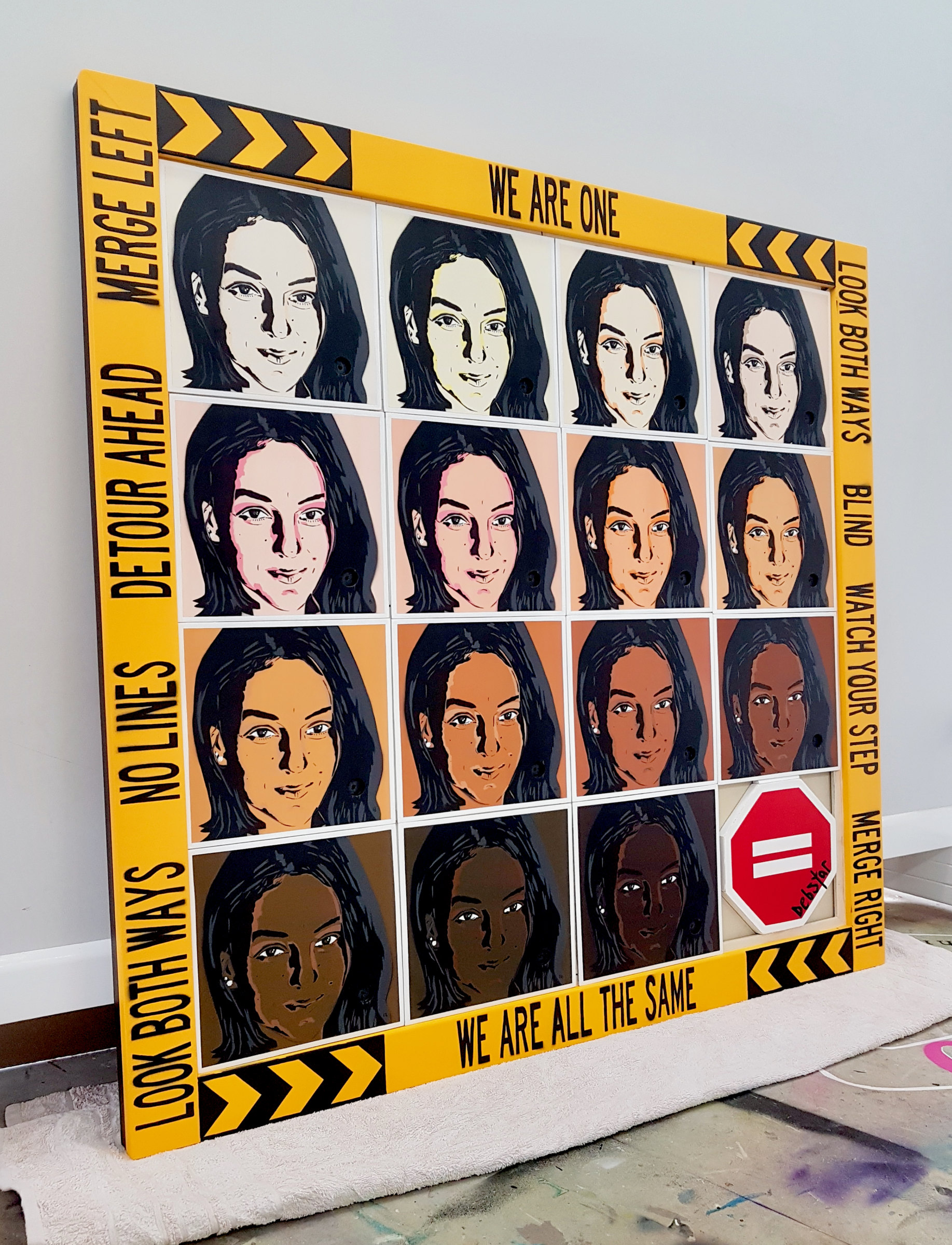 We Are One We Are All The Same Pop Art Debstar Deborah Lang Art Urban Wood Panels 3