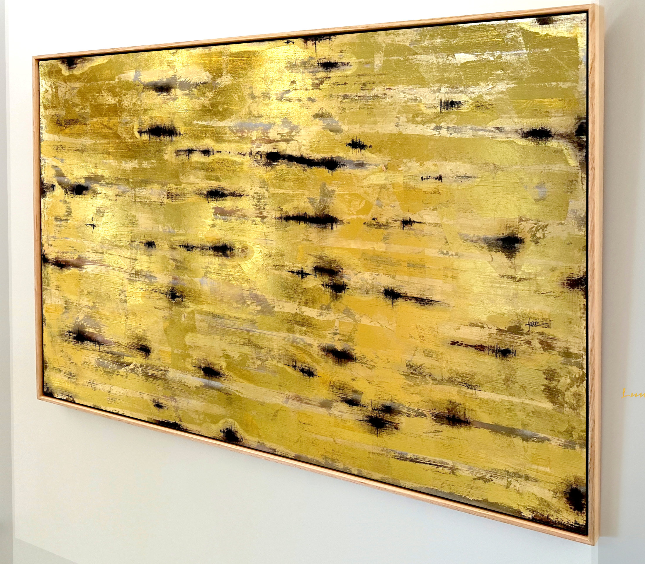 Fracture Lumiere Gold Abstract Deborah Lang Art 3