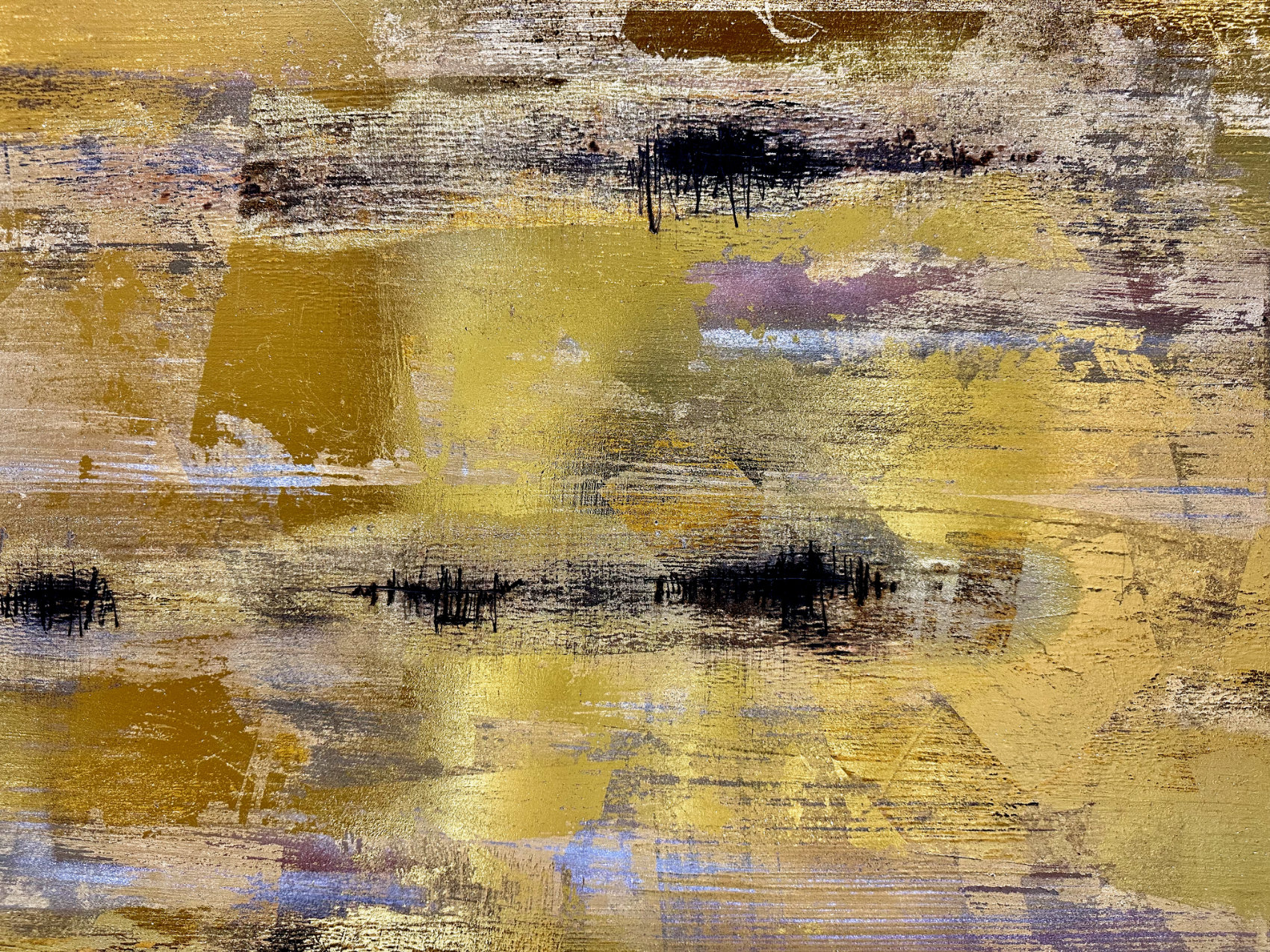 Fracture Lumiere Gold Abstract Deborah Lang Art 4