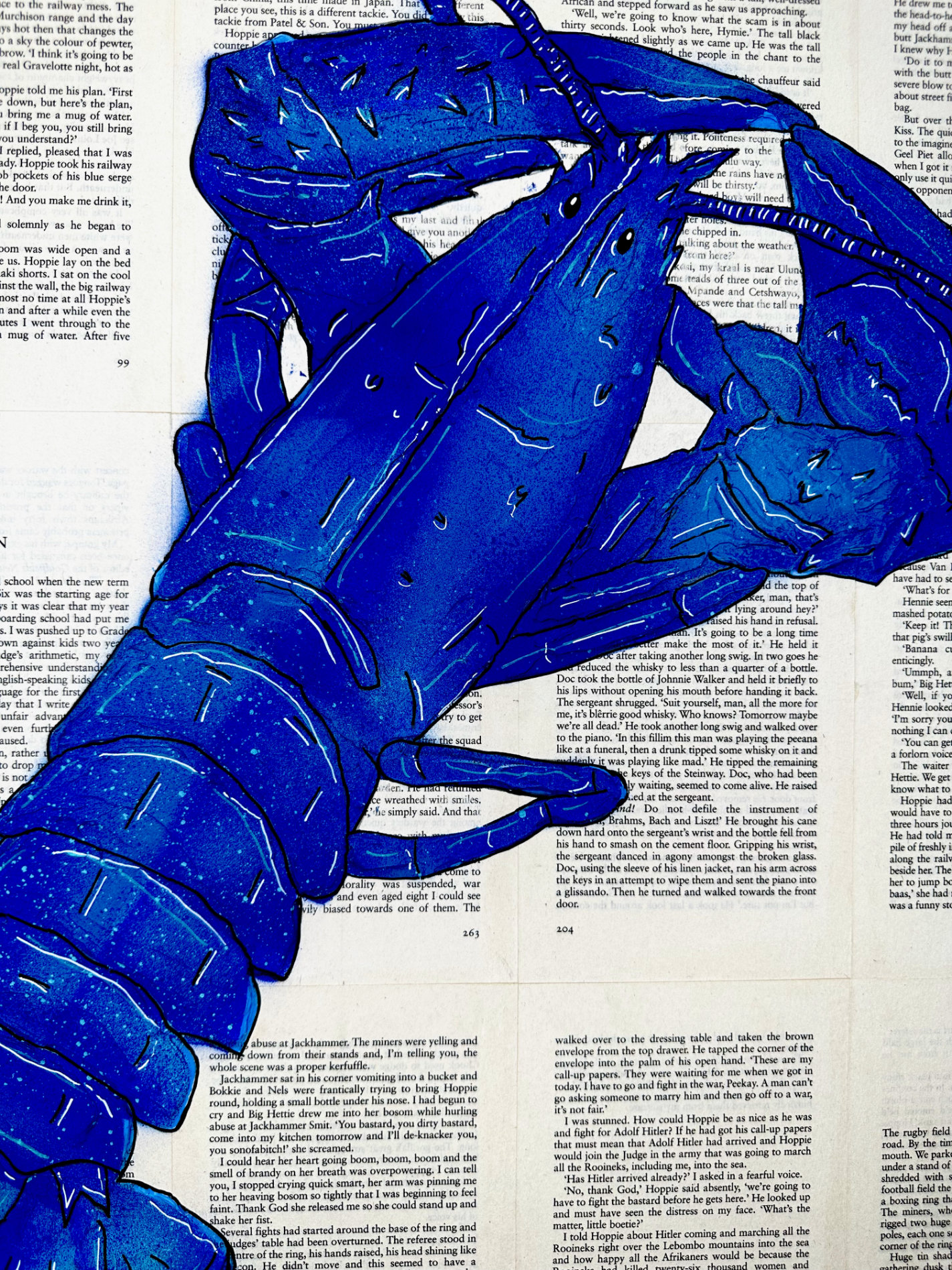 Lobster Dinner Blue Urban Pop Art Deborah Lang Art Debstar Canvas 4