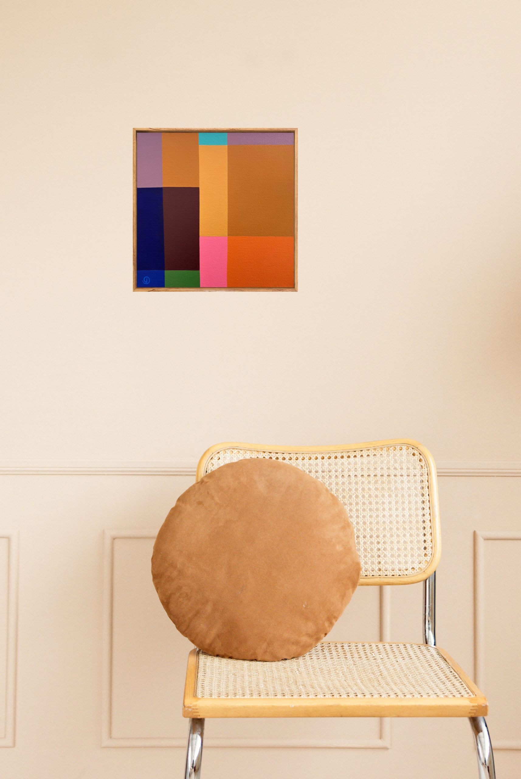 Charlotte De Pace Golden I Insitu Above Chair Art Lovers Australia