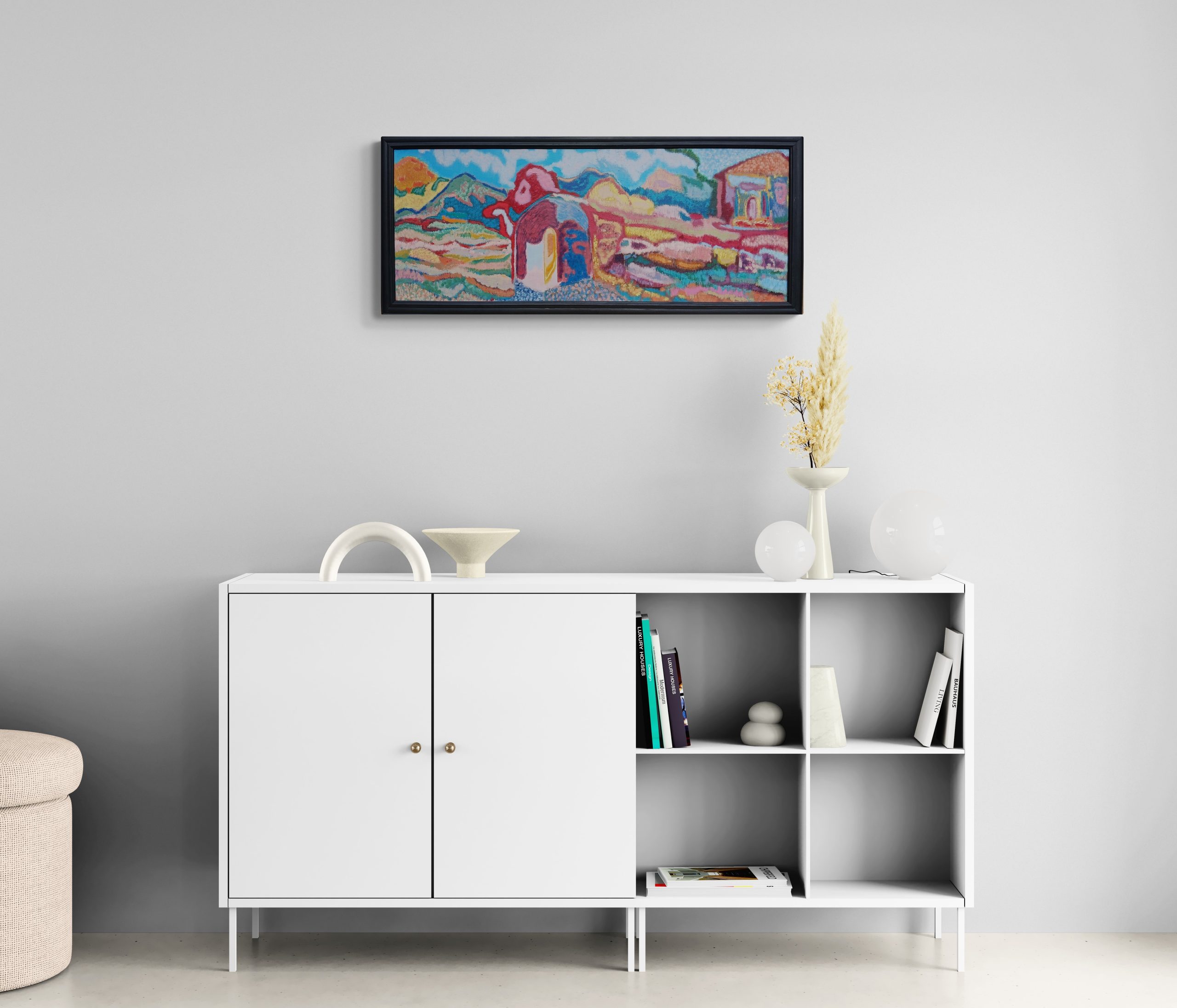 Living Room With A Modern Cabinet 2