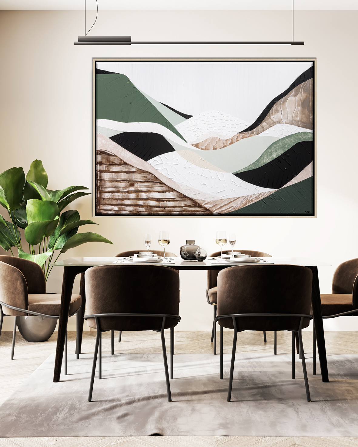 Modern Bright White Room Interior With Contemporary Table And St