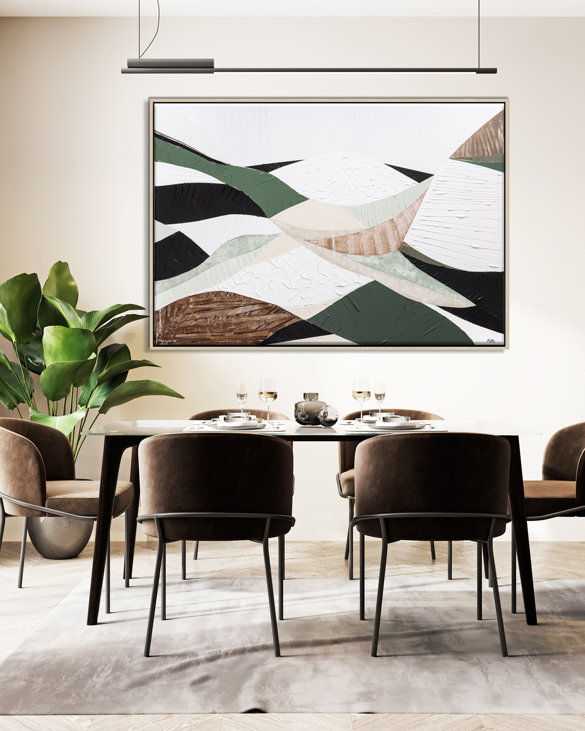 Modern Bright White Room Interior With Contemporary Table And St