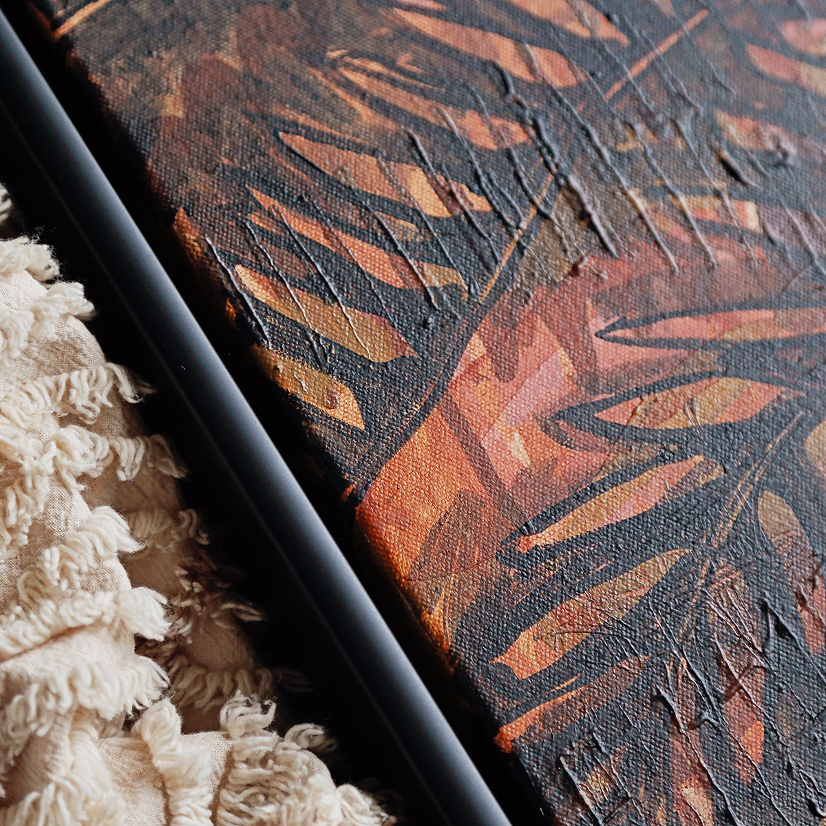 Lr 032 Mangrove Fern Moment I Smith & Brooks Moody Coastal Interiors Black Framed Art Brisbane Artists