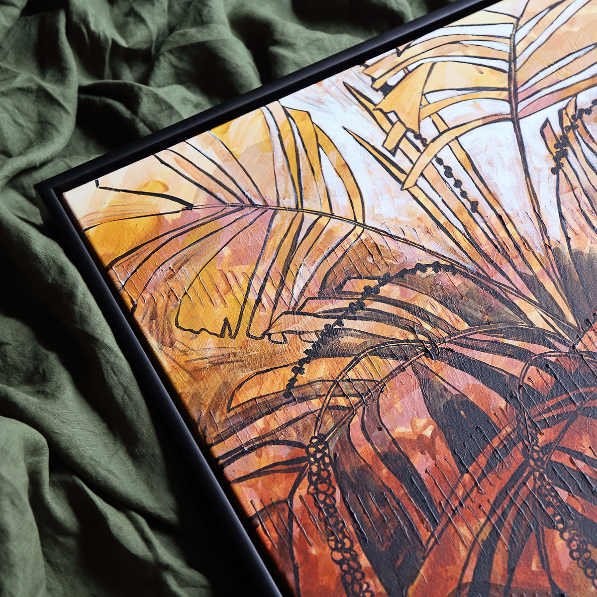 Lr 041 Walking Stick Palm Moment Ii Smith & Brooks Dark Coastal Interiors Moody Art Buy Local Art