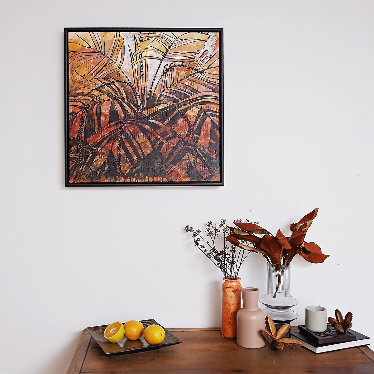 Lr 053 Walking Stick Palm Moment Ii Smith & Brooks Dark Coastal Interiors Moody Art Buy Local Art