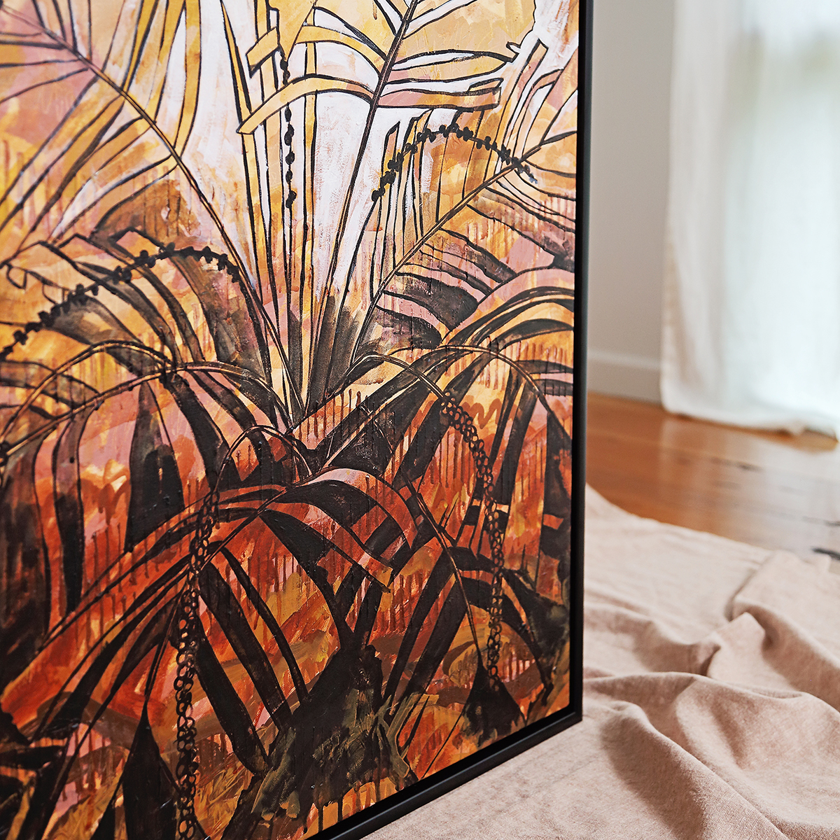 Lr 090 Walking Stick Palm Moment Ii Smith & Brooks Dark Coastal Interiors Moody Art Buy Local Art