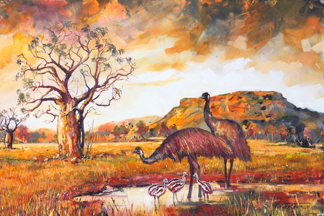 Emu Family in the Kimberley