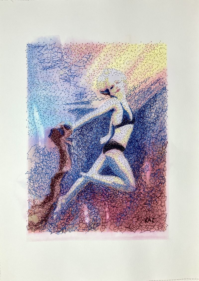 When the Heart is Happy – study in thread