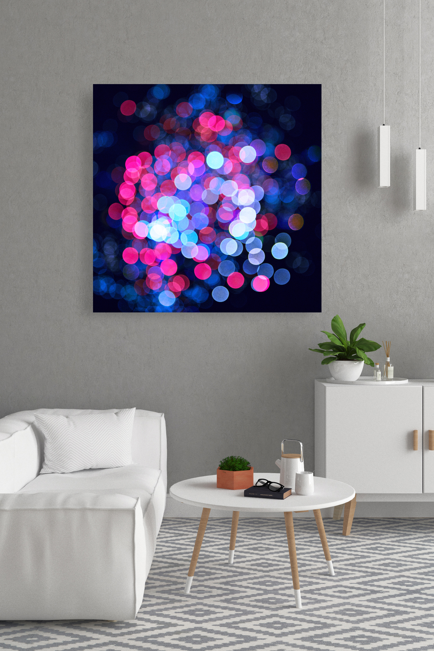 Blue Heat Nordic White Couch Cactus Bruce Peebles Artist