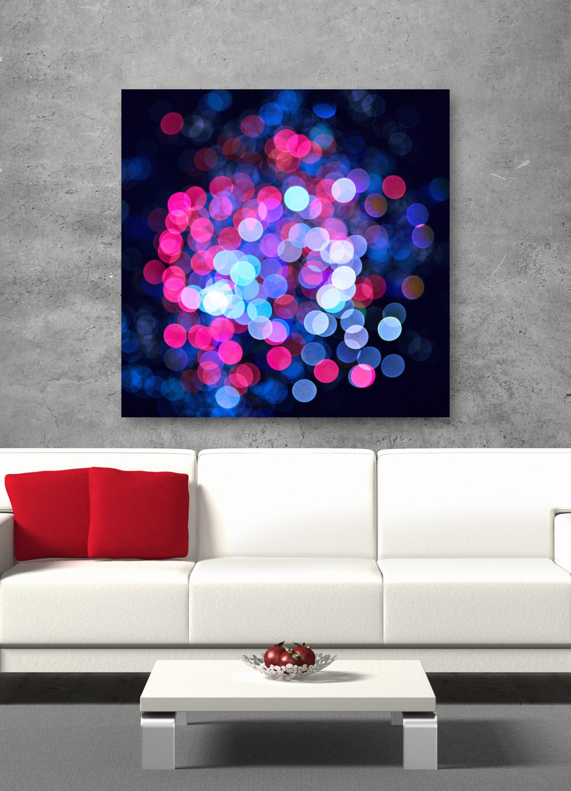 Blue Heat White Couch Bruce Peebles Artist