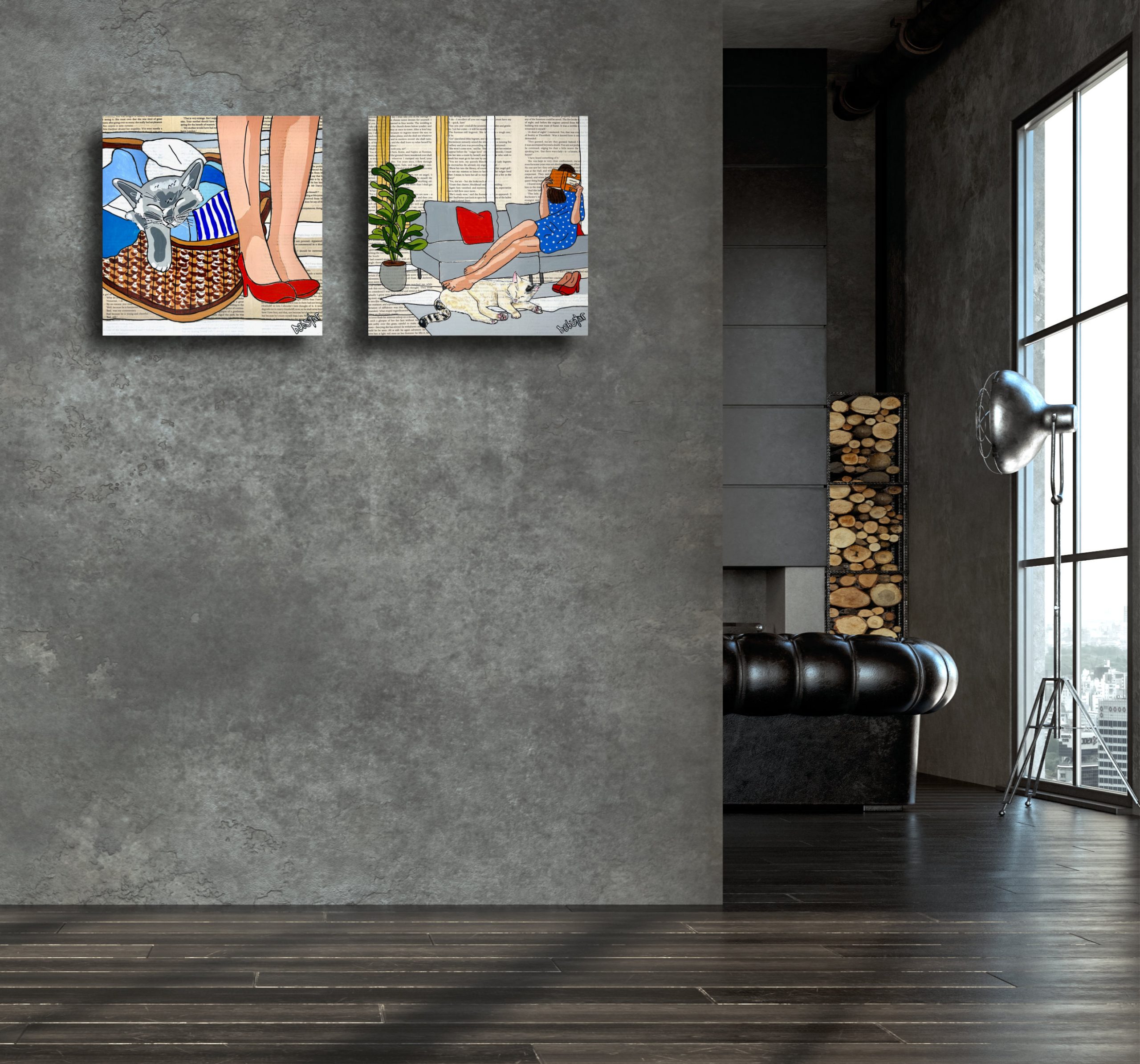 Cat Capers Laundry 2 Collection Series Popart Deborah Lang Art 5