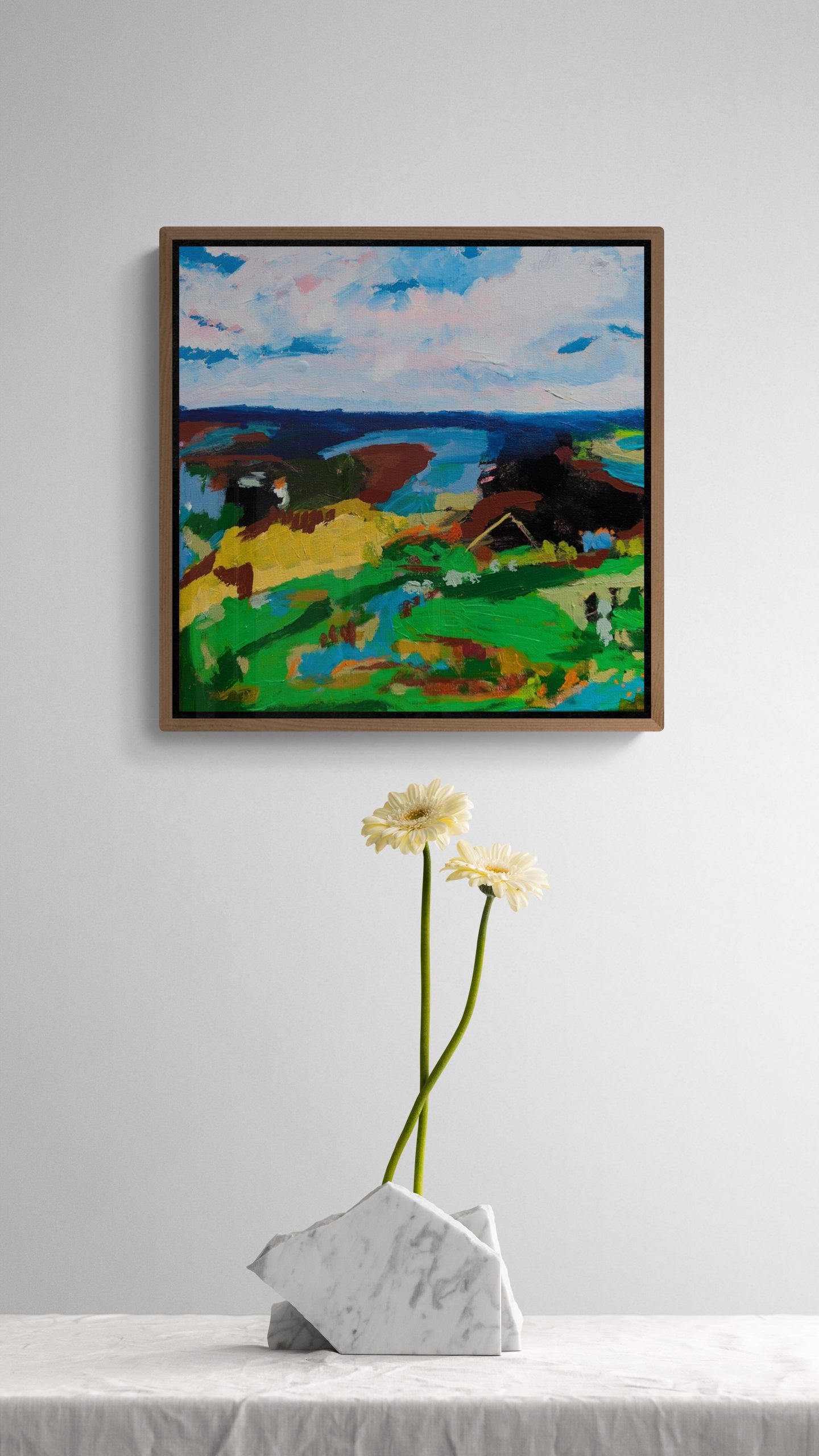 Minimalist Still Life Setting Of Flowers (3)