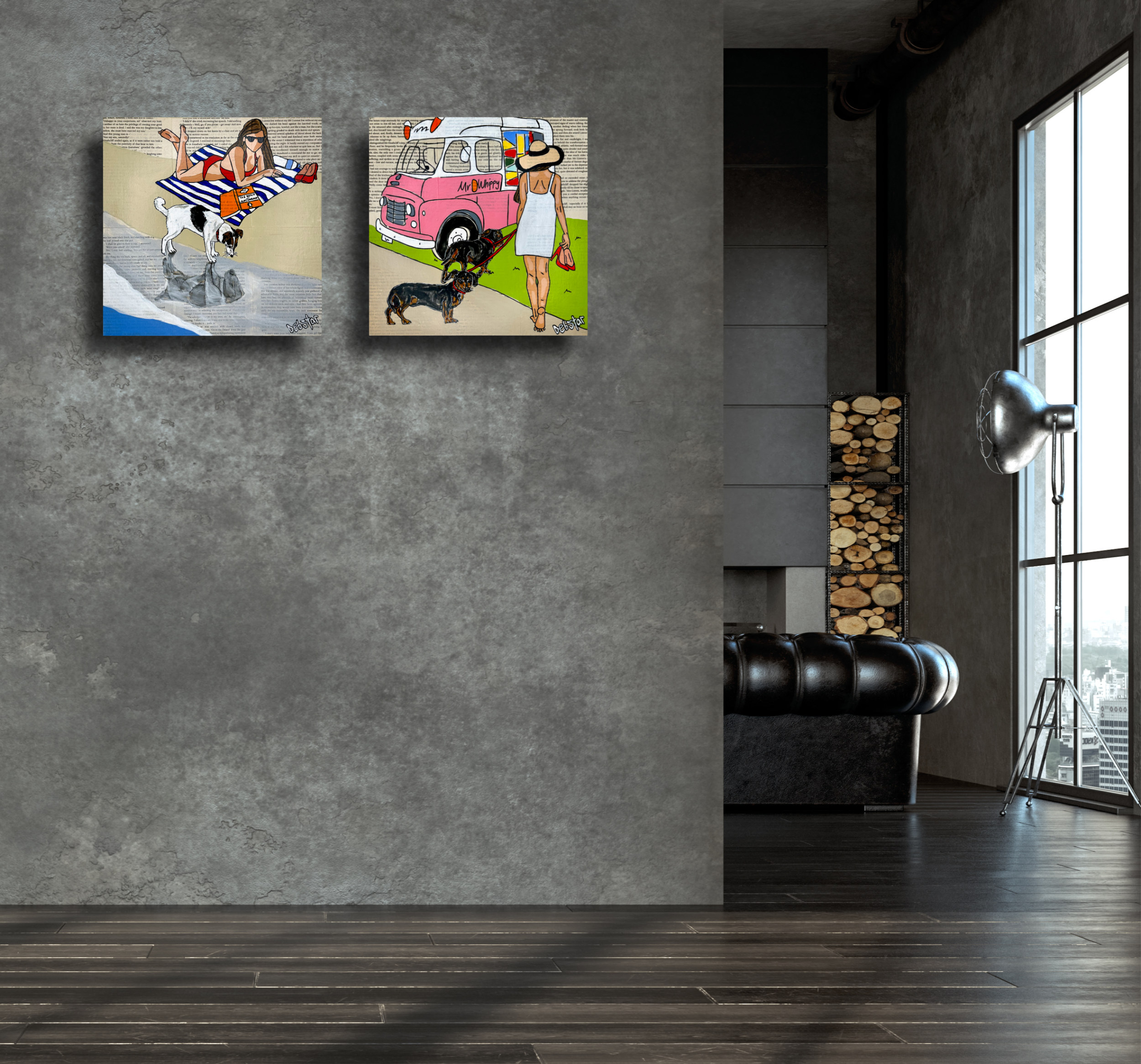 Living Room Interior In Loft, Industrial Style