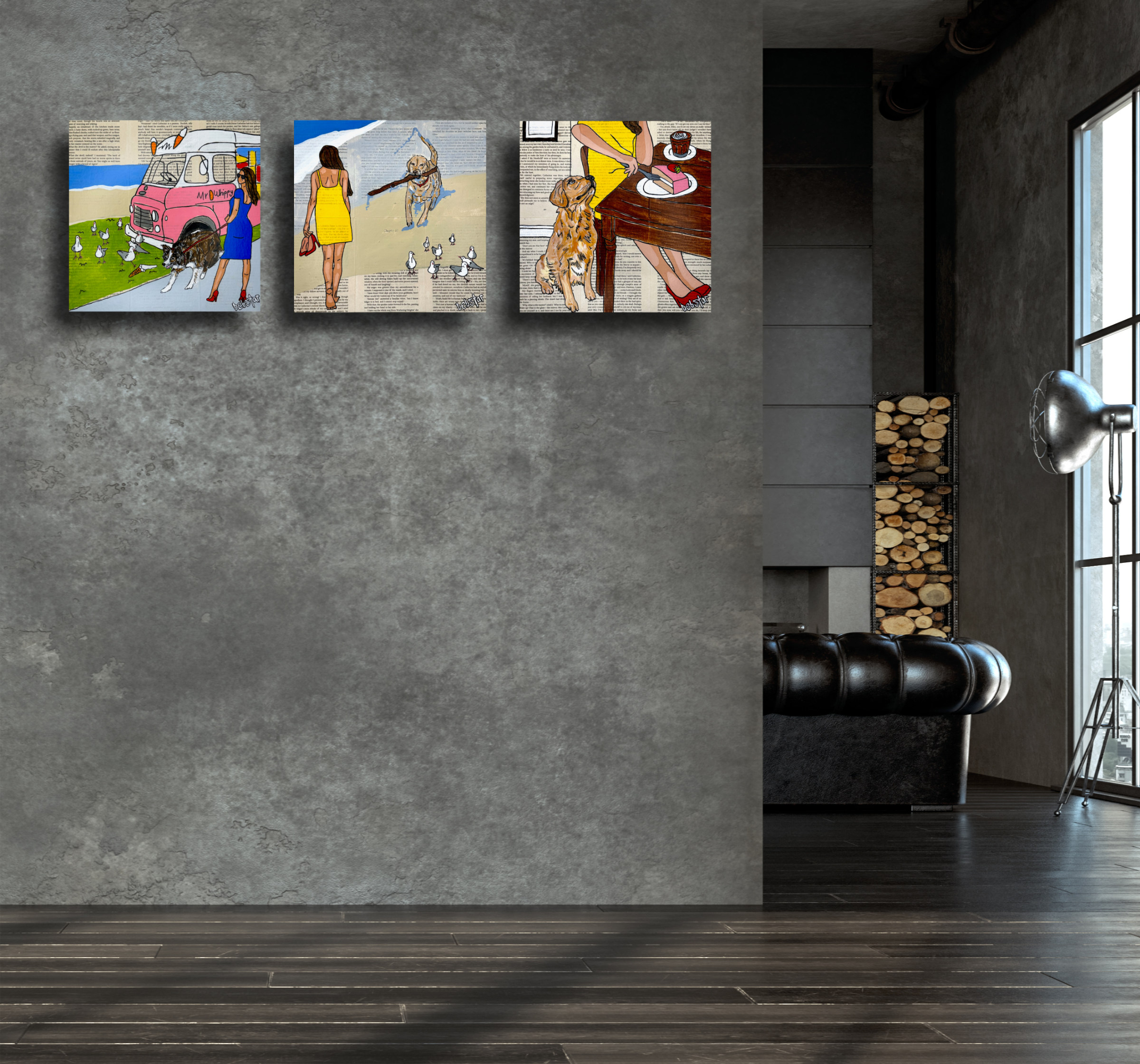Living Room Interior In Loft, Industrial Style