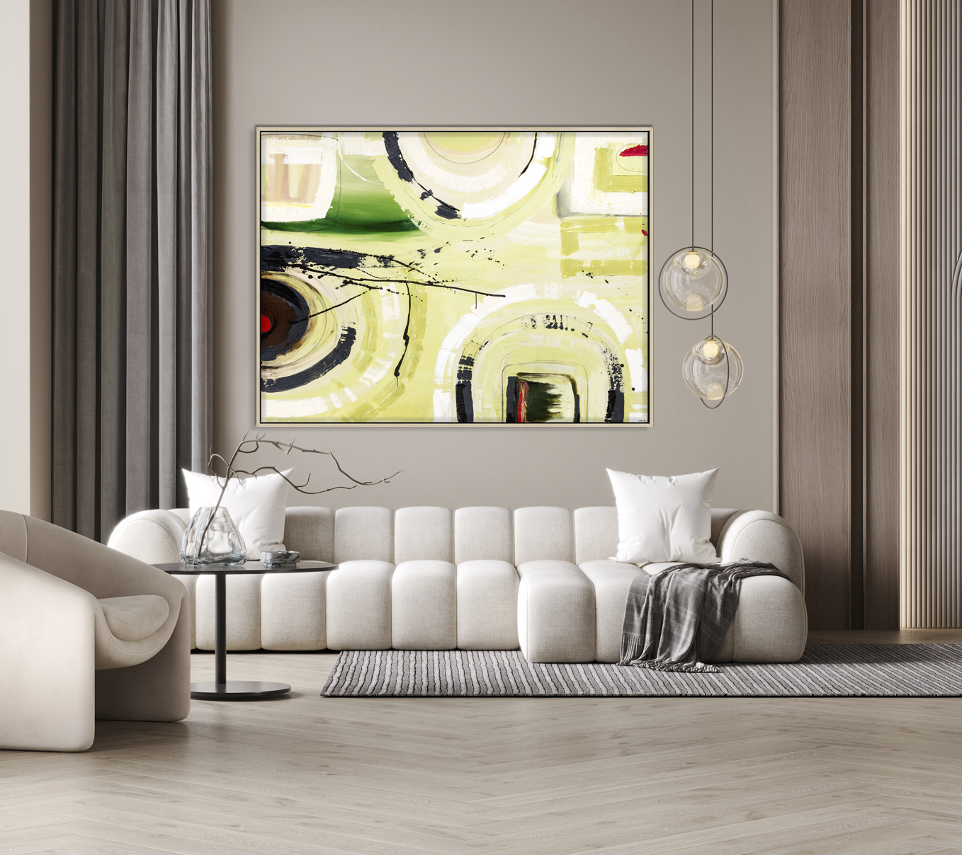 Minimalist Modern Living Room Interior Background, Living Room Mockup, Empty Wall Mockup, 3d Rendering