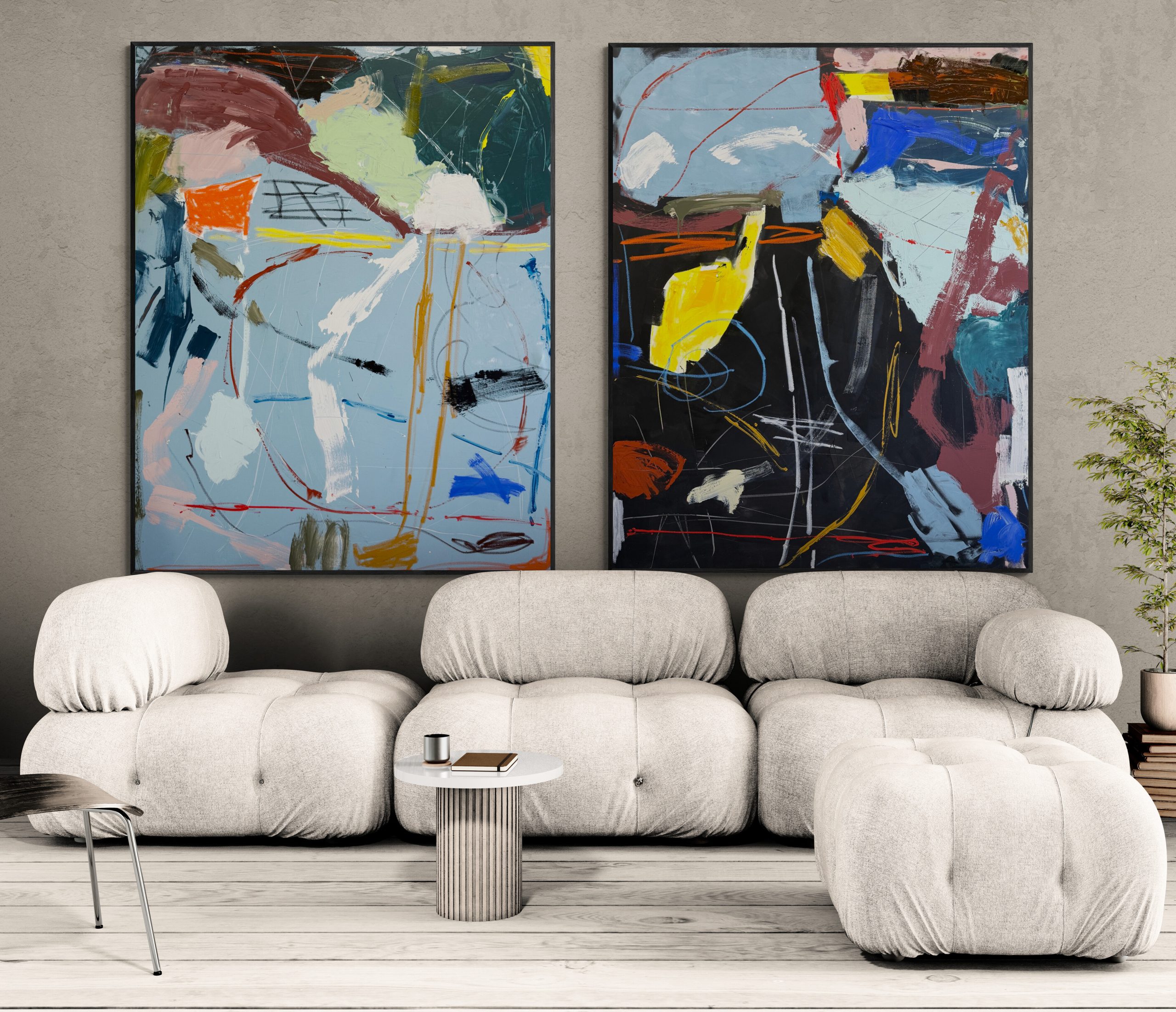 Living Room With Modern Modular Sofa (1)