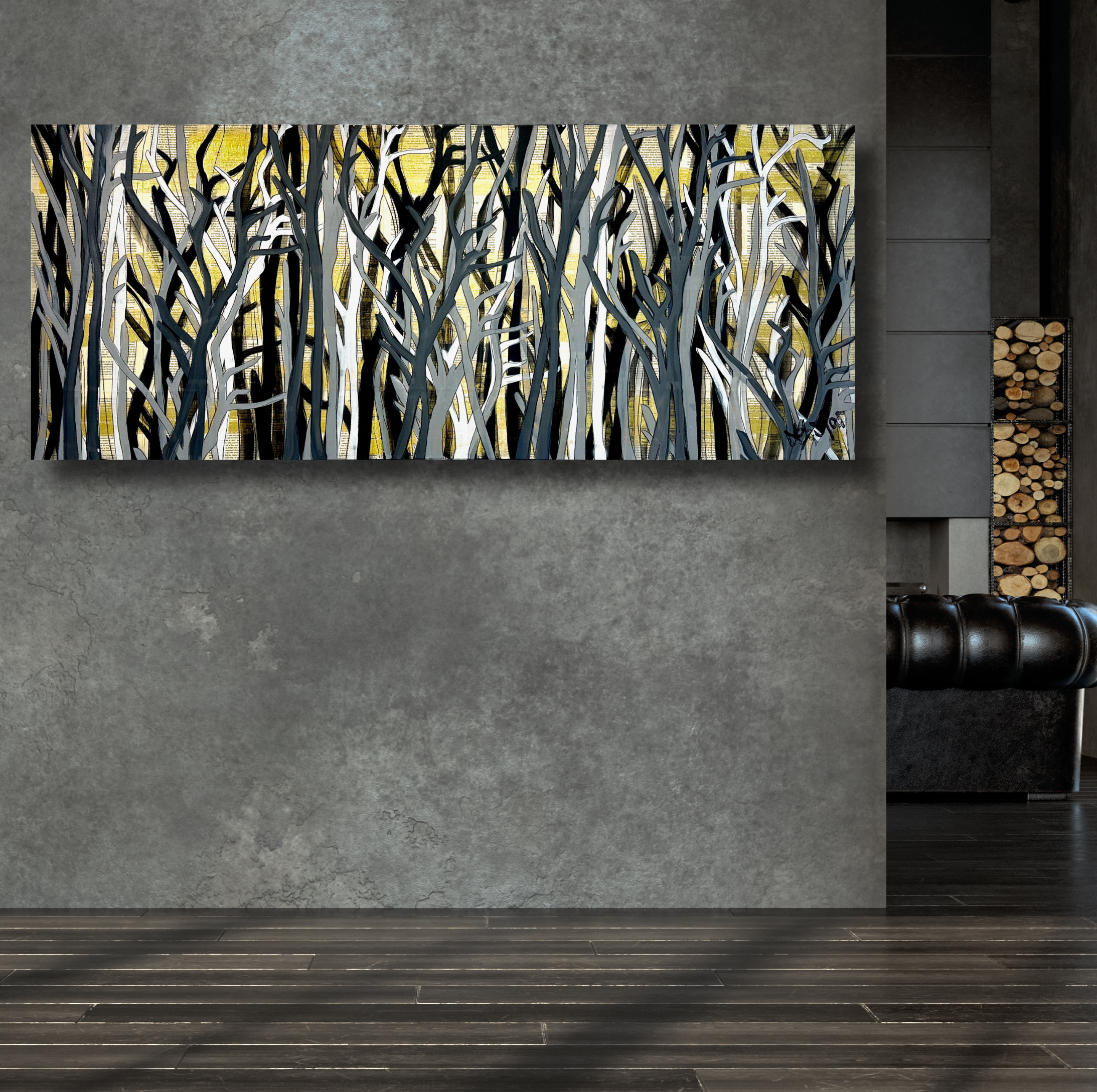 Living Room Interior In Loft, Industrial Style