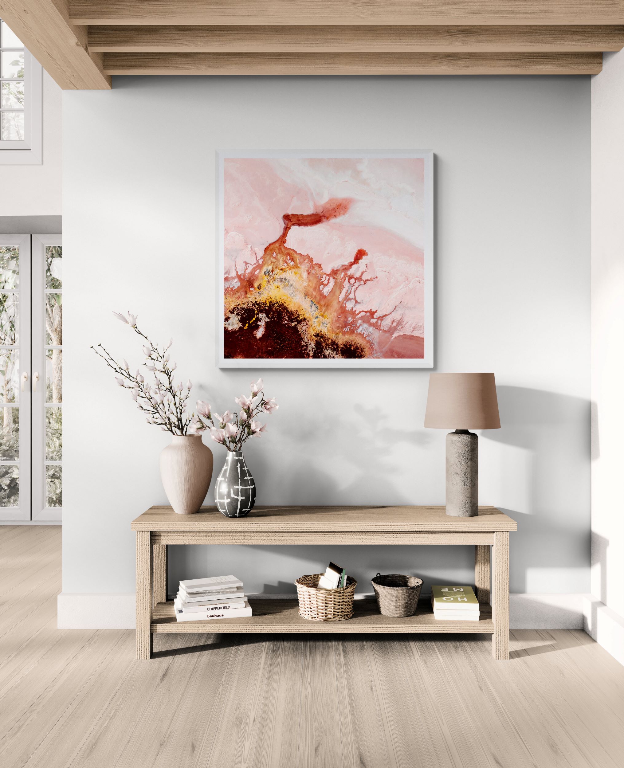 Living Area With Wooden Console Table (2)