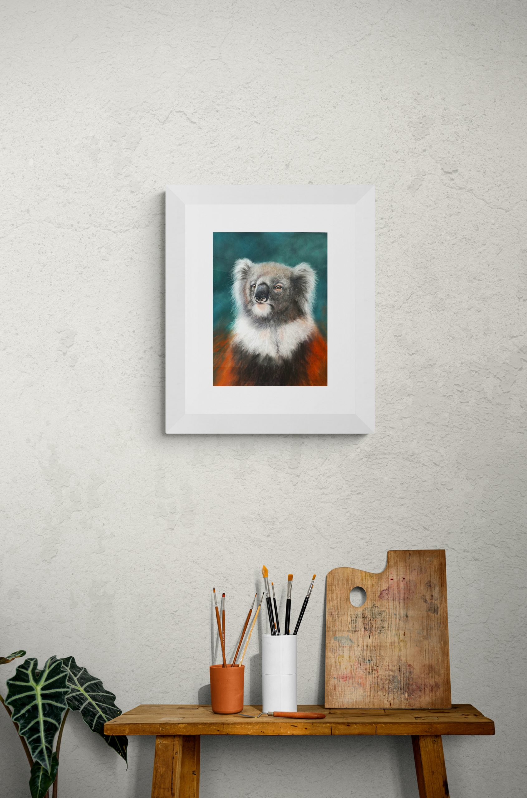 Artists Side Table With Brushes And Palette