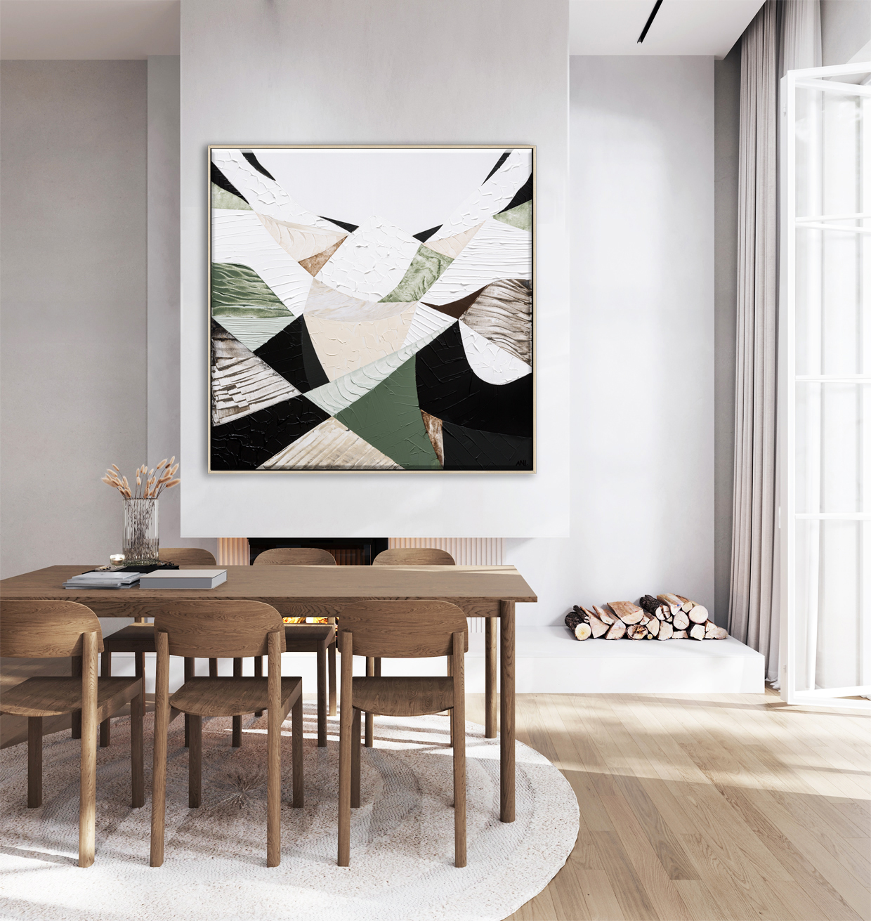 Poster Frame Mockup In Stylish Beige Living Room Interior, 3d Re