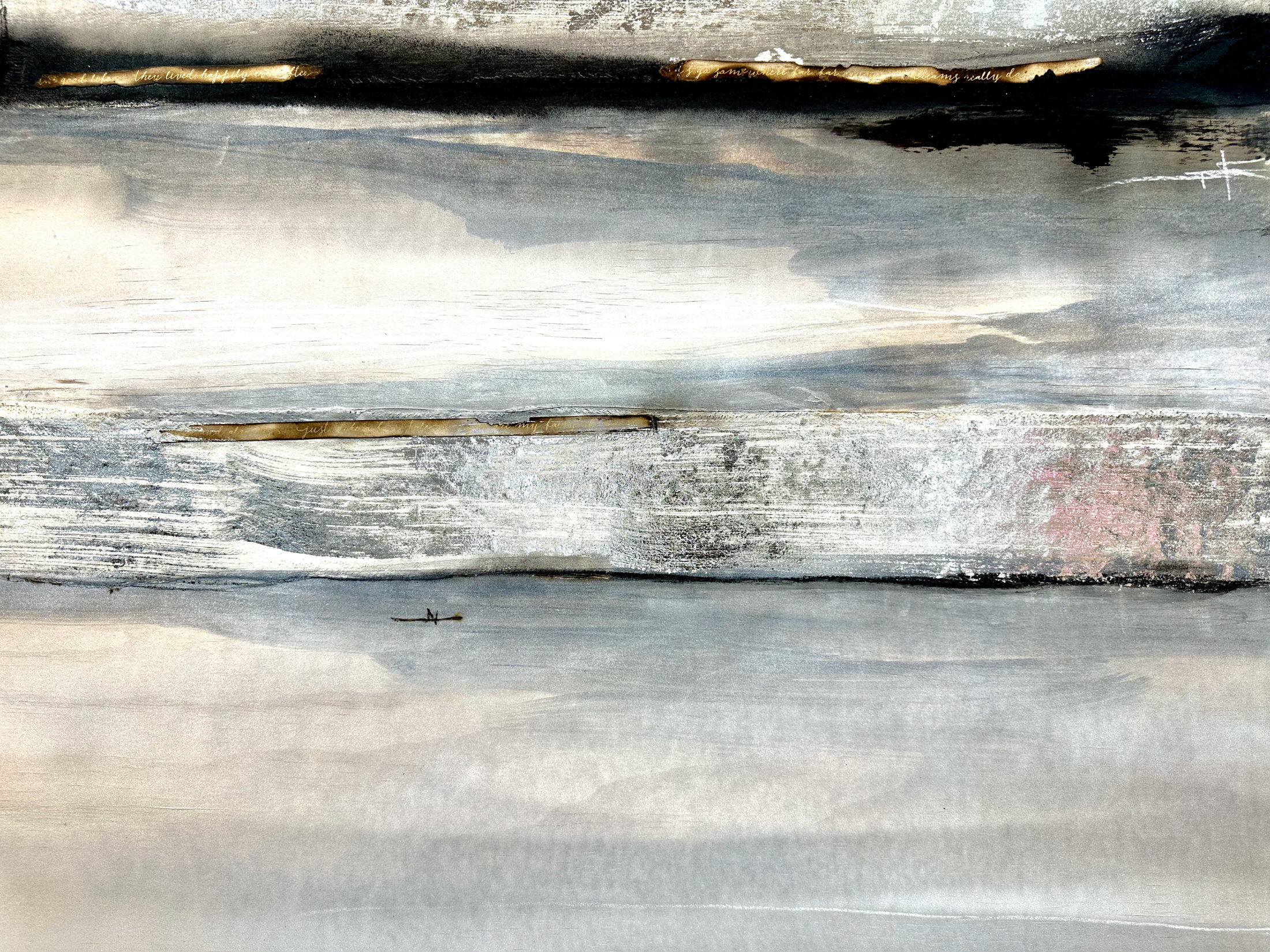 Where The Light Breaks White Silver Abstract Deborah Lang Art 6