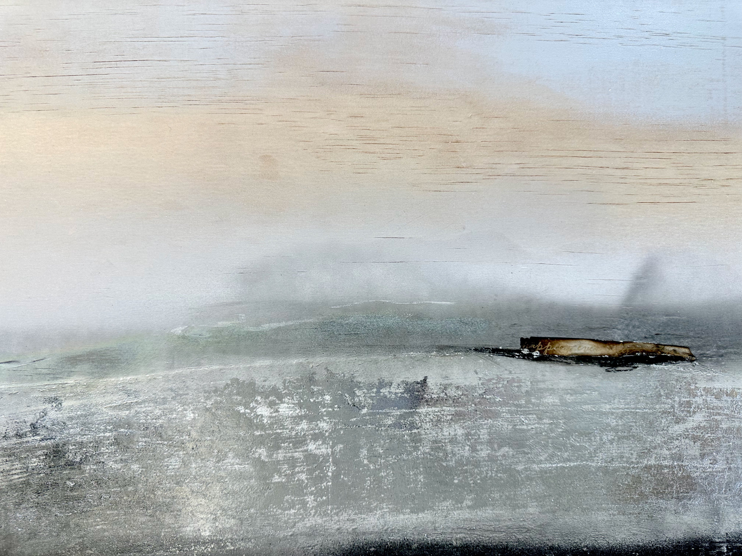 Where The Light Breaks White Silver Abstract Deborah Lang Art 7