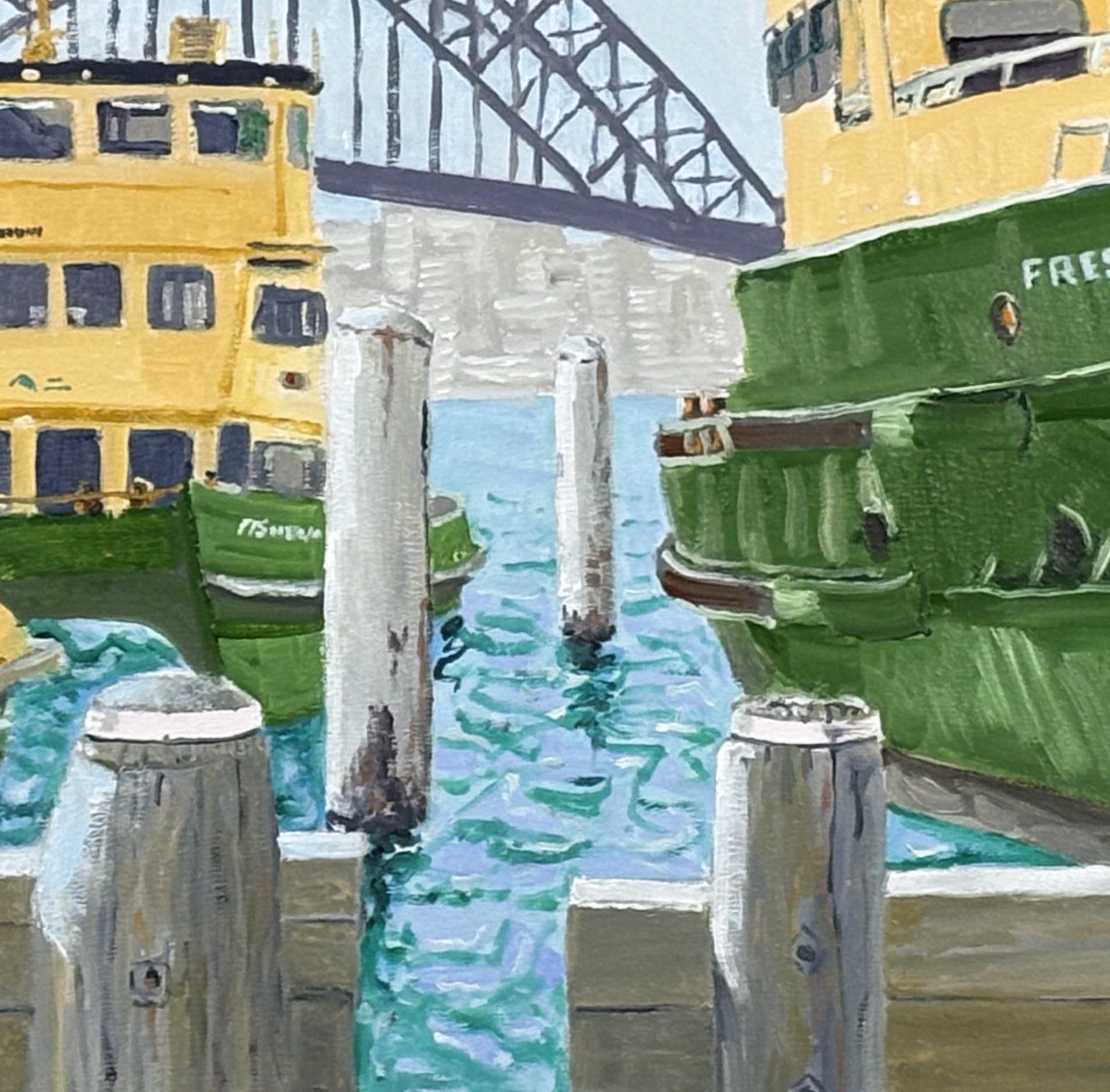 Moored Ferries At Circular Quay Detail