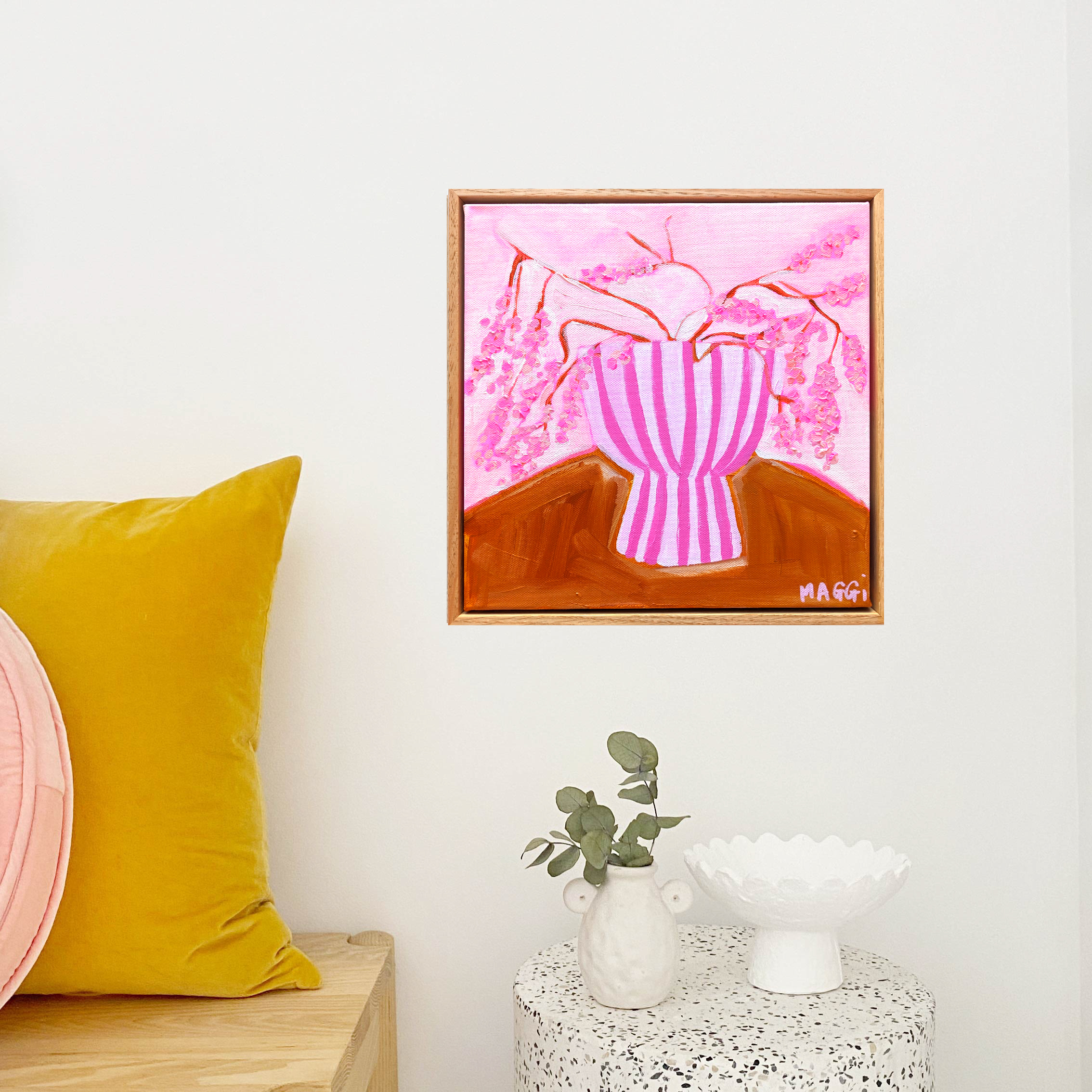 Pink Stripes With Pink Flowers Maggigi