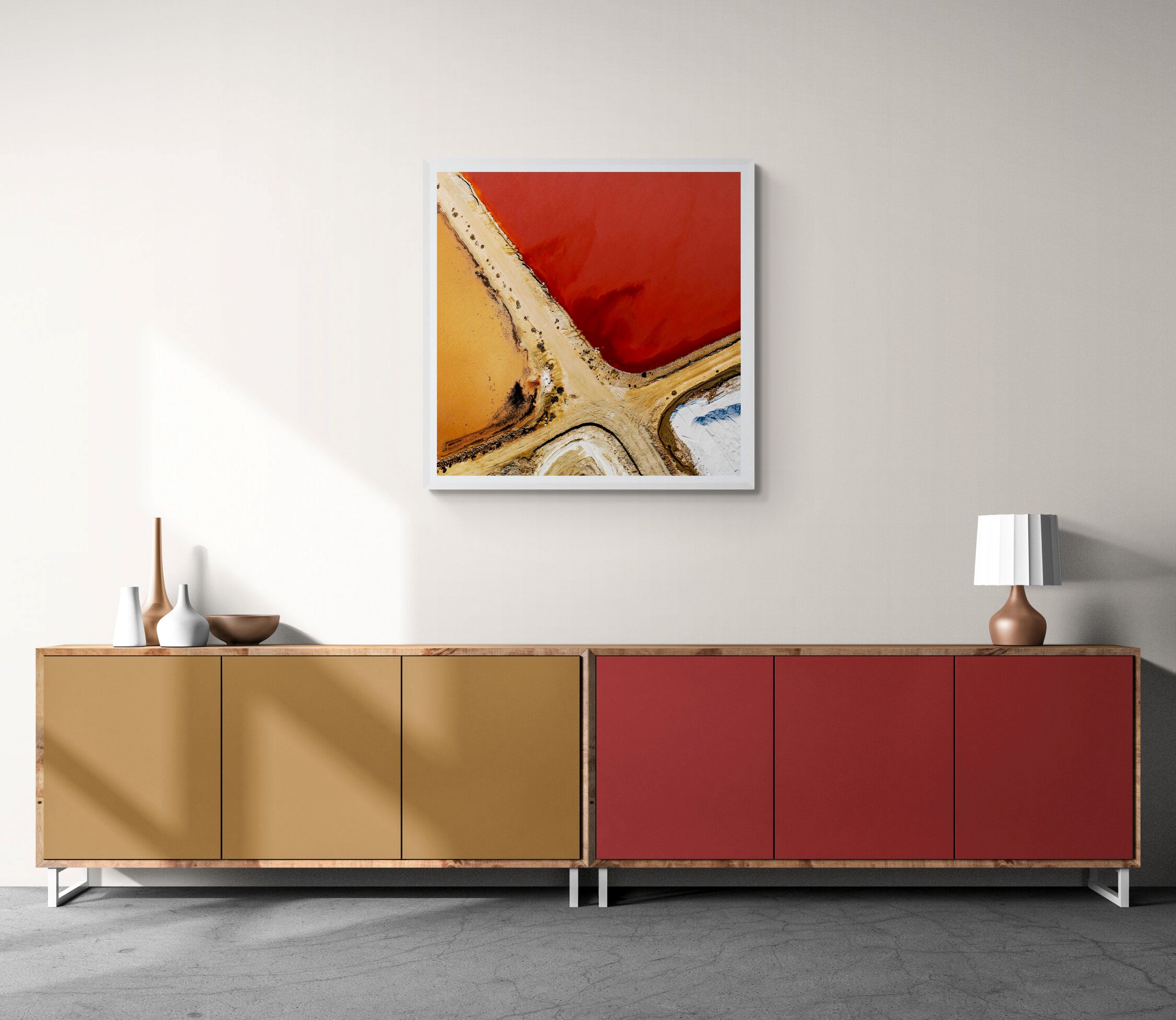 Living Room With Colorful Cabinet (1)