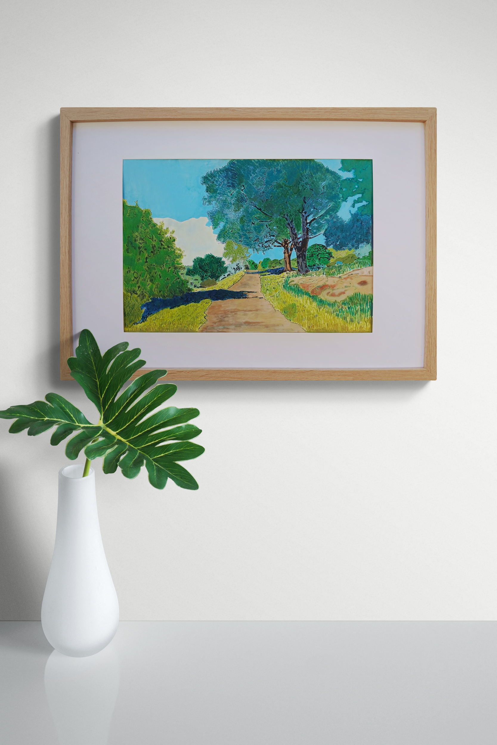 Tropical Leaf In A Ceramic Vase