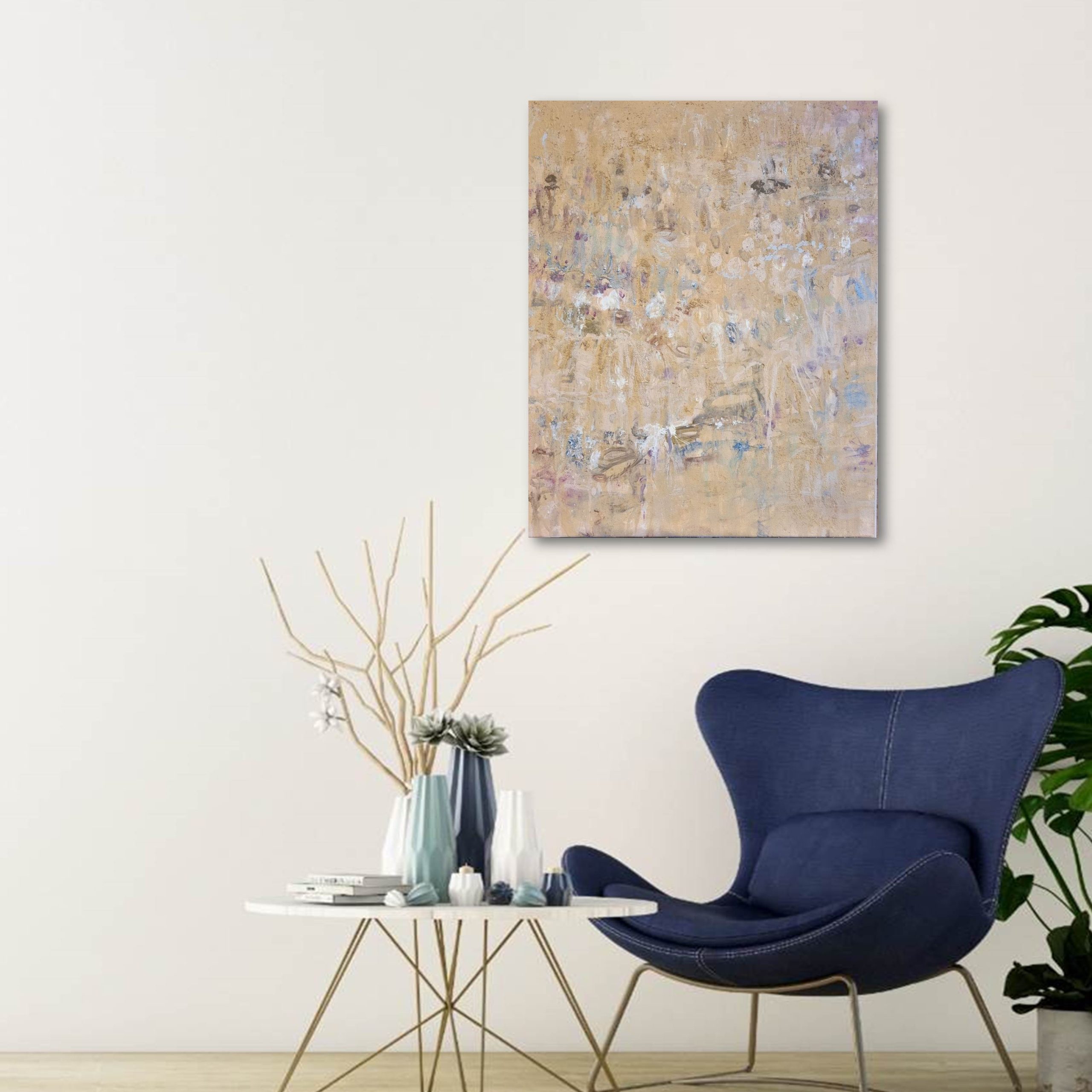 Sandstone & Wildflowers Blue Retro Chair Rm