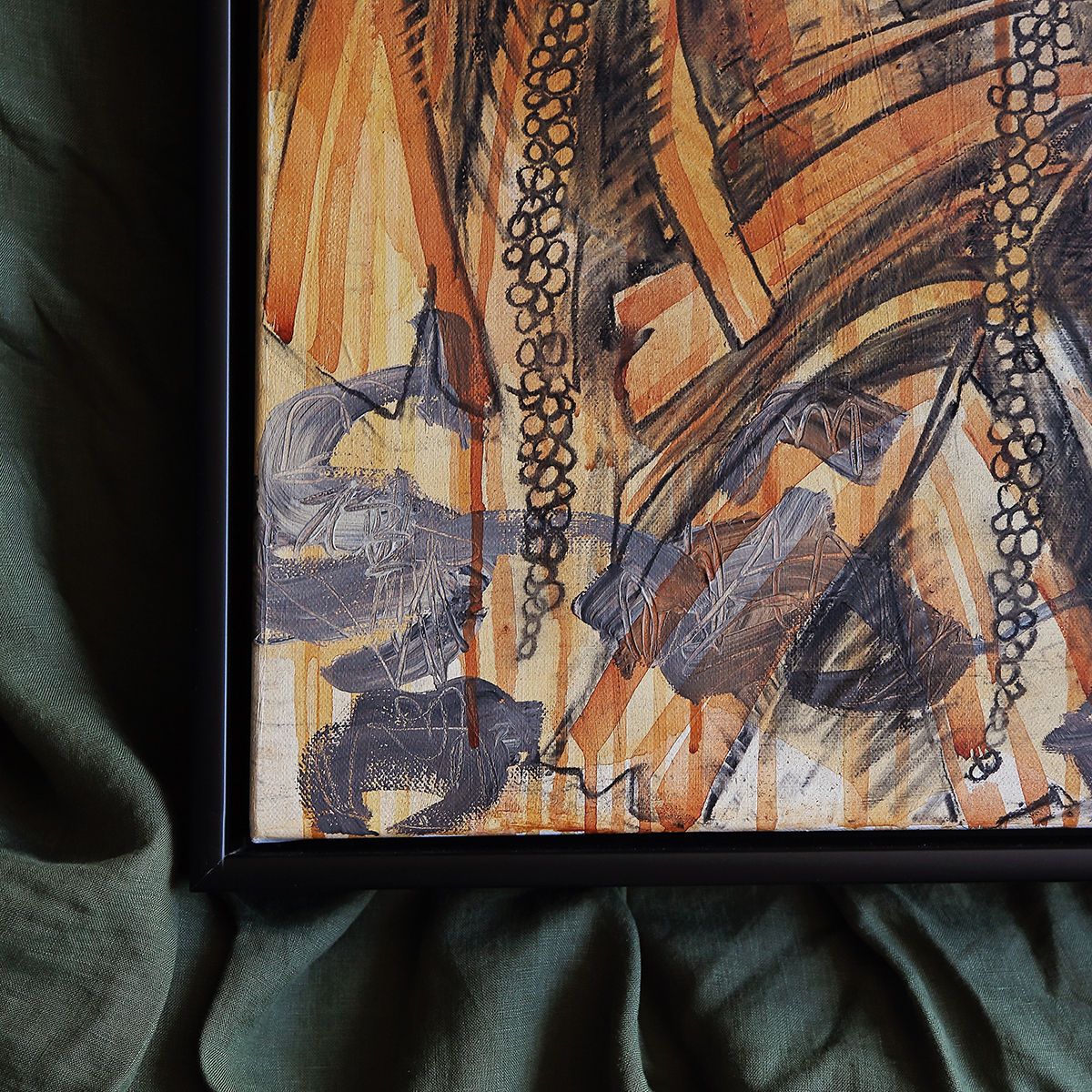 Lr 028 Walking Stick Palm Moment Iii Smith & Brooks Dark Coastal Interiors Charcoal Mixed Media