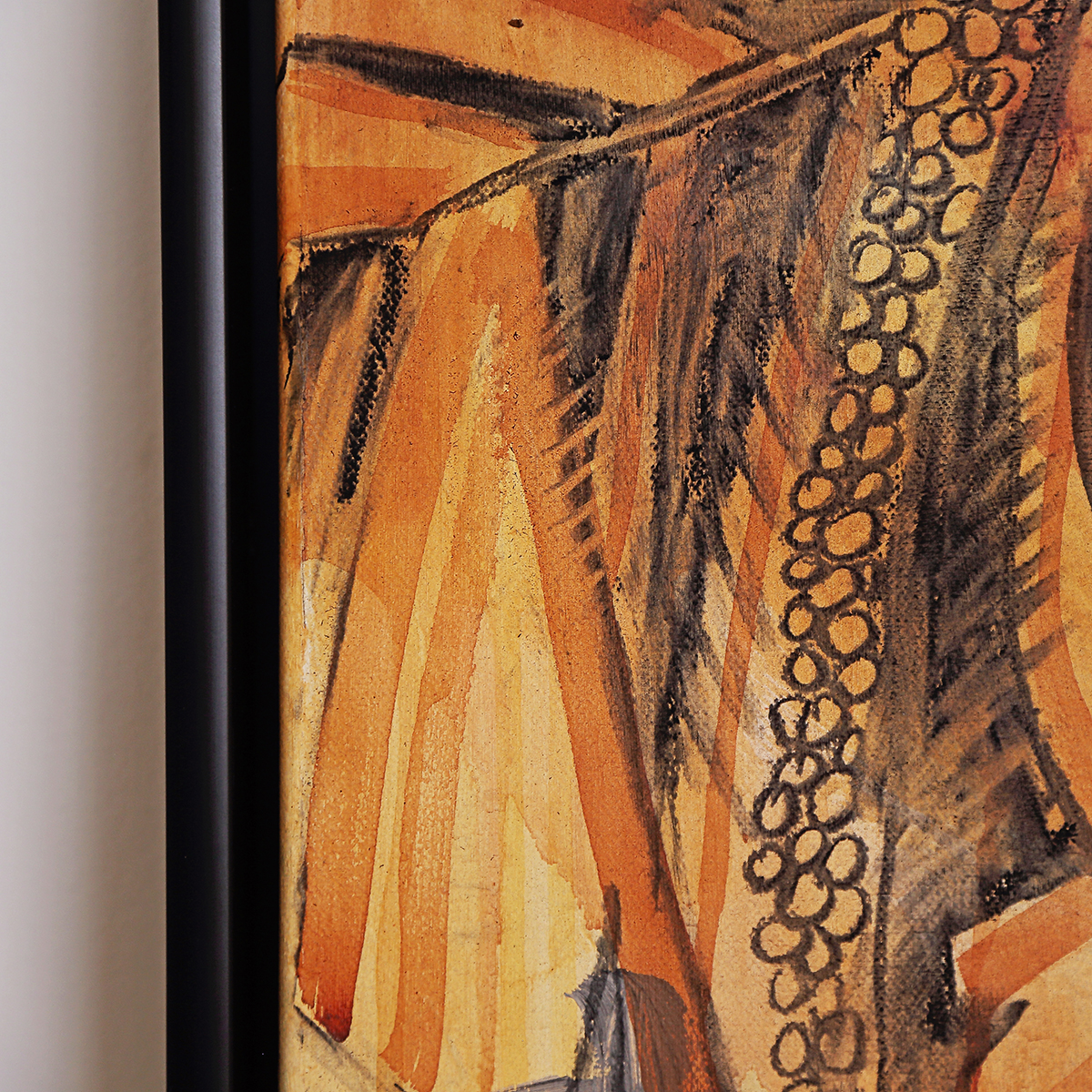 Lr 064 Walking Stick Palm Moment Iii Smith & Brooks Dark Coastal Interiors Charcoal Mixed Media