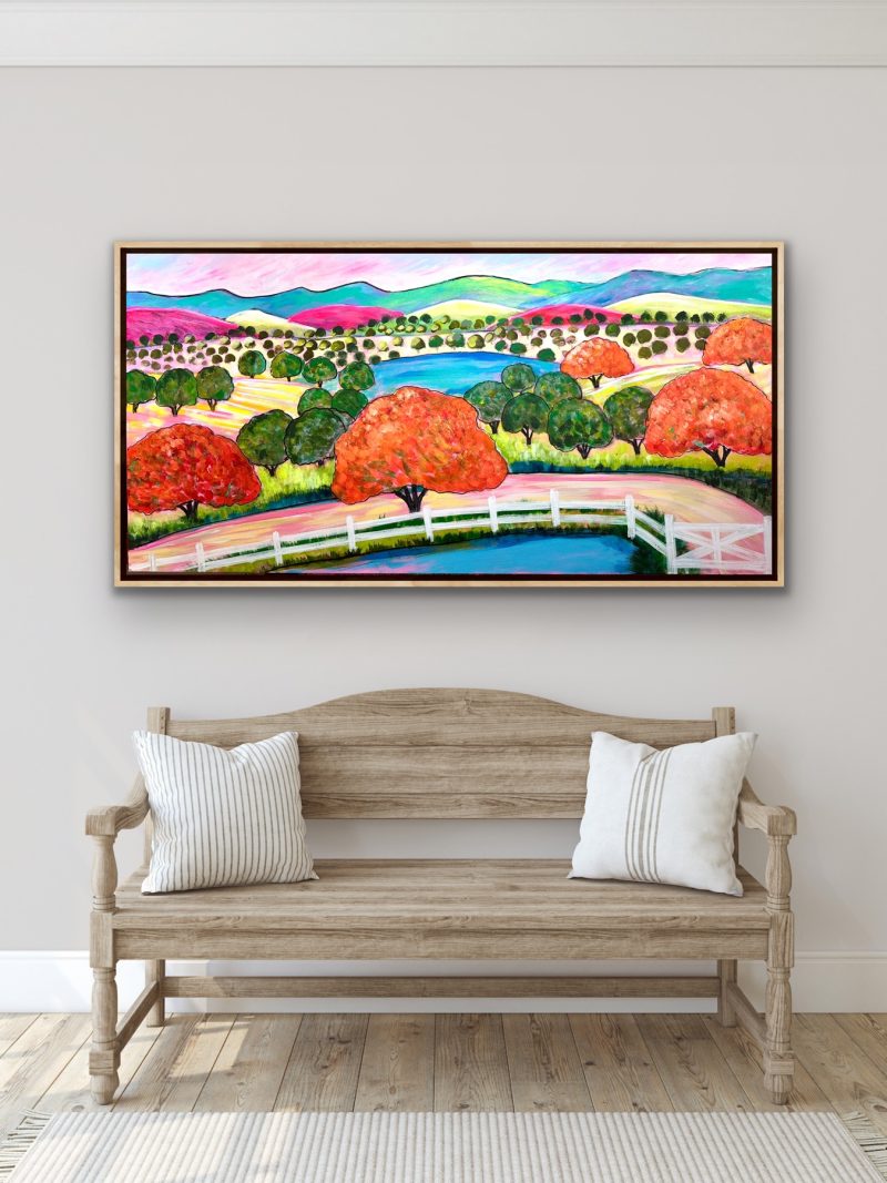 Summer Poincianas, Olives and White Fences