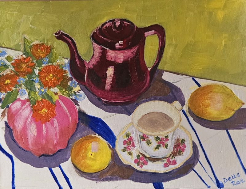 Still Life with Teapot, Teacup and Lemons