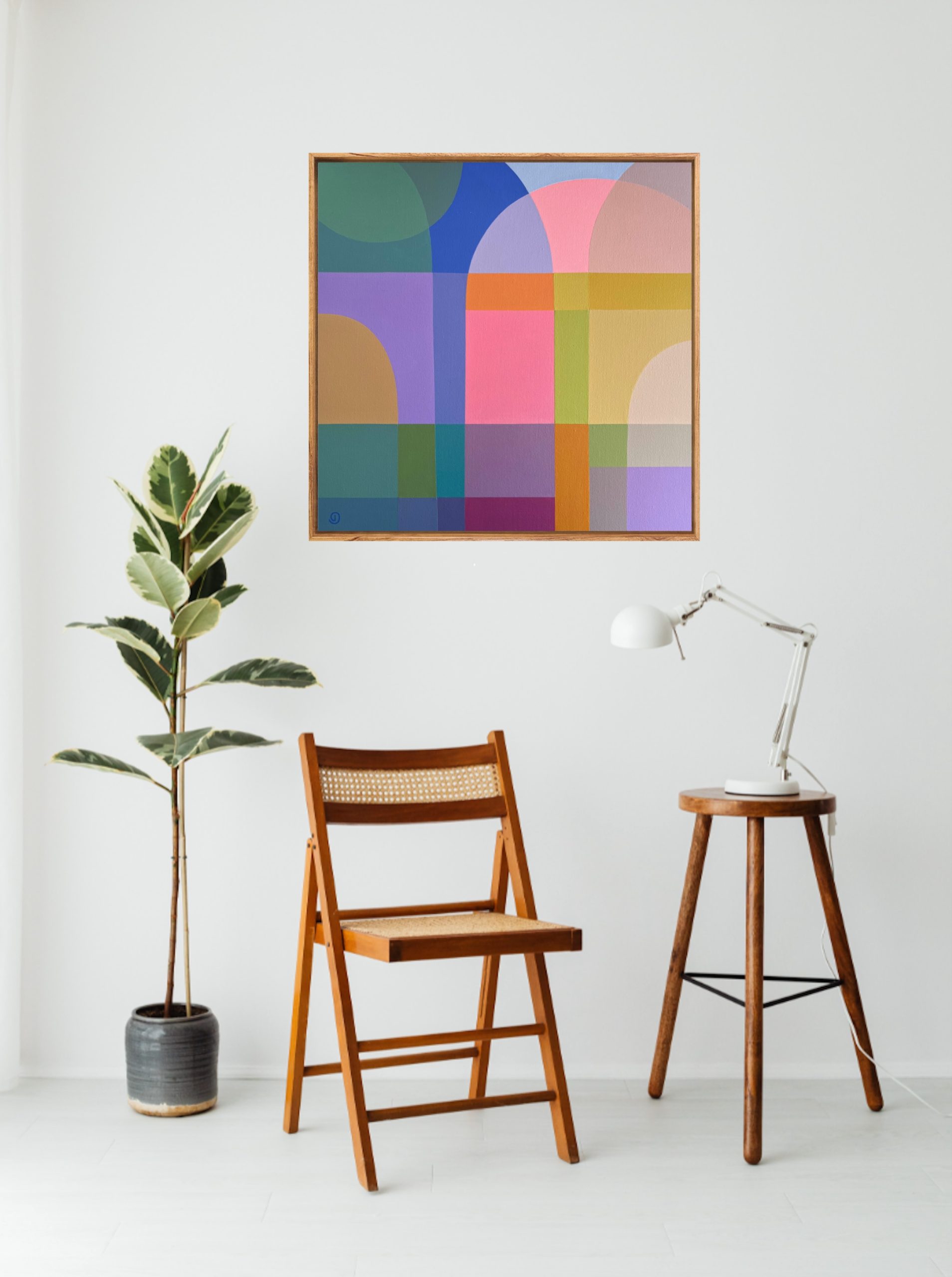 Charlotte De Pace Beach Weekend Abstract Painting Insitu Art Lovers Australia