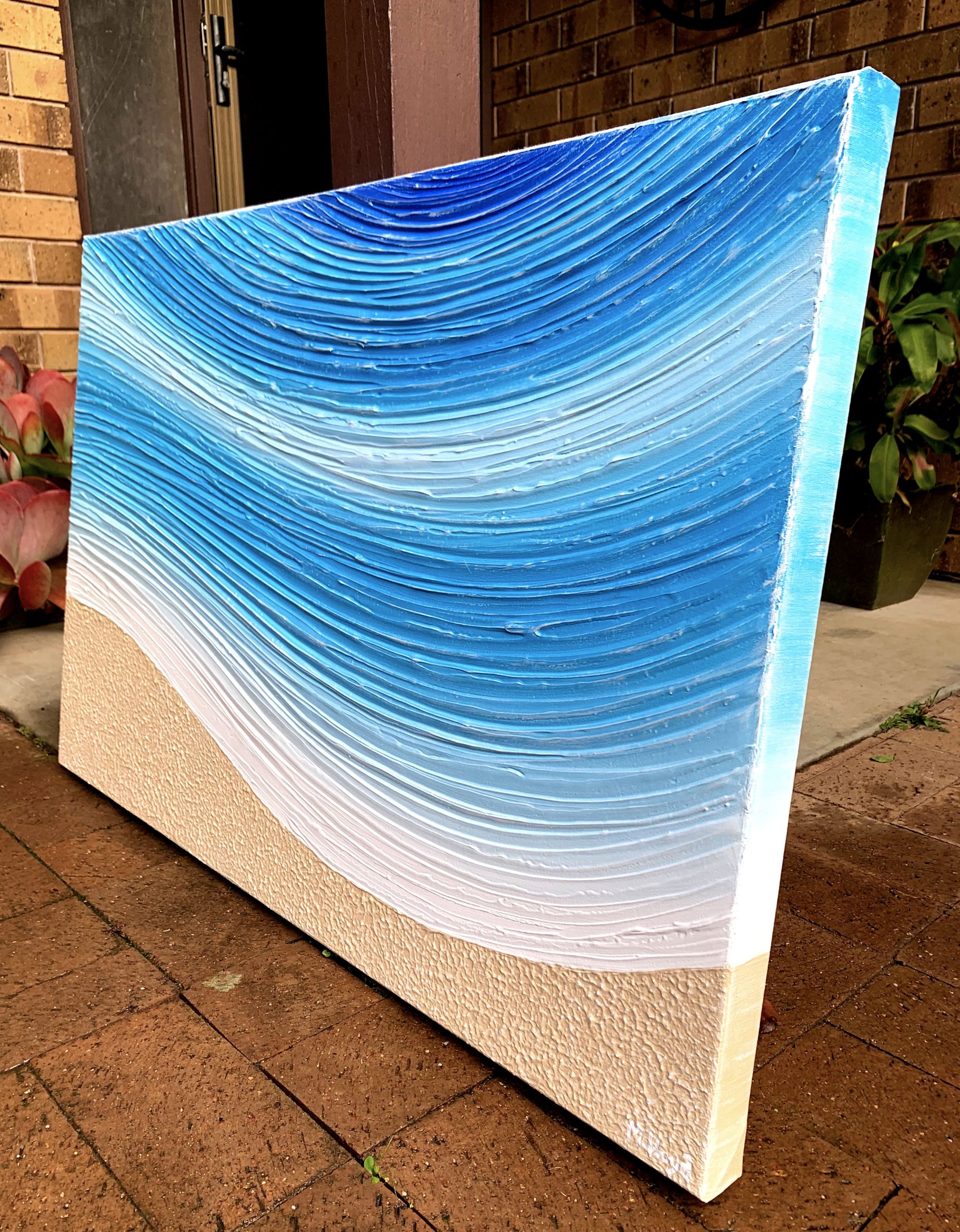 Edges Beach Wave Abstract Impasto Miranda Lloyd Artist Australia Bluethumb