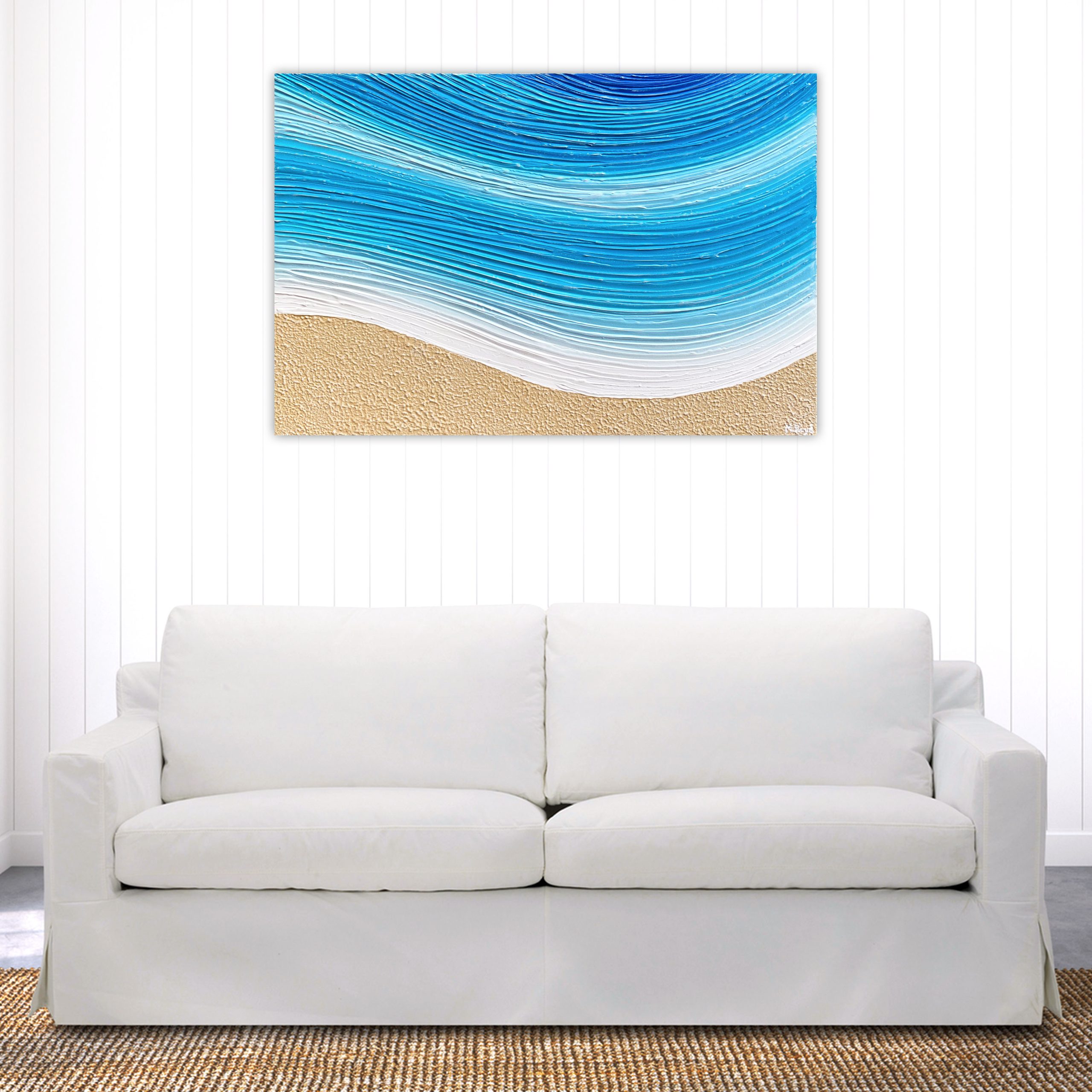 Lounge 1 Beach Wave Abstract Impasto Miranda Lloyd Artist Australia Bluethumb