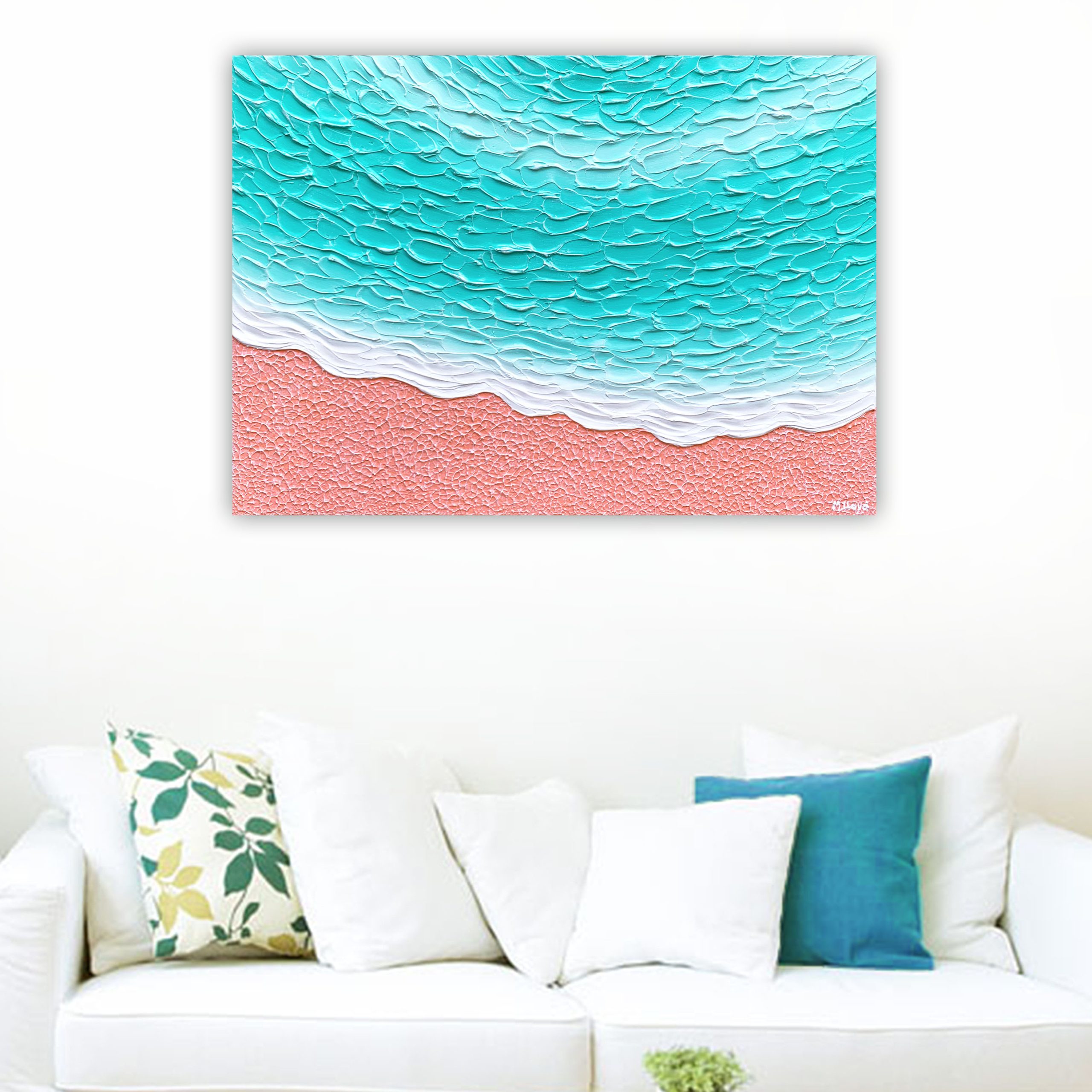 Lounge 2 Beach Sunset Wave Textured Impasto Abstract Patterns Artist Miranda Lloyd