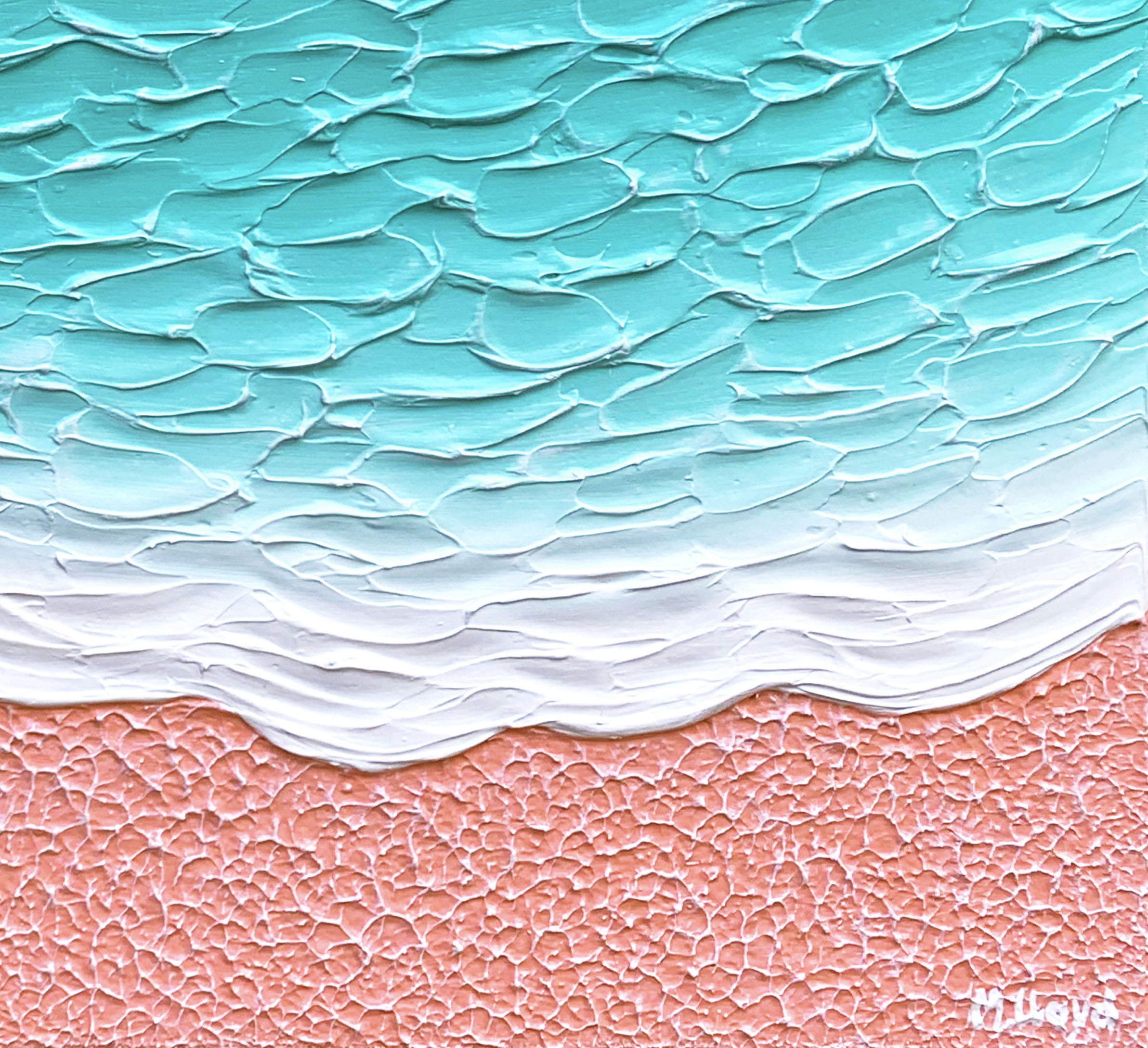 Texture 1 Beach Sunset Wave Textured Impasto Abstract Patterns Artist Miranda Lloyd