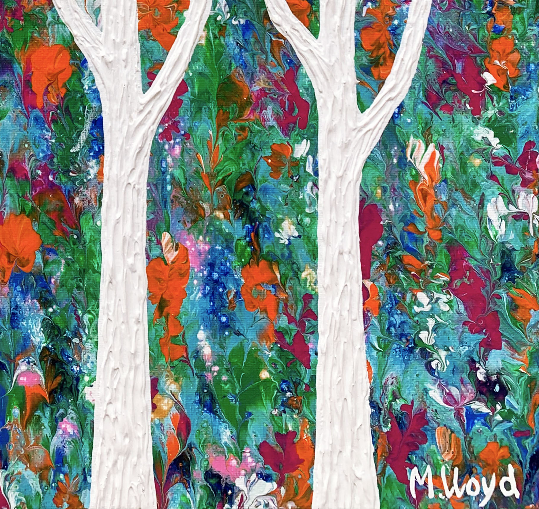 Tex 1 Trees And Clivias In A Tropical Garden Textured Abstract Miranda Lloyd